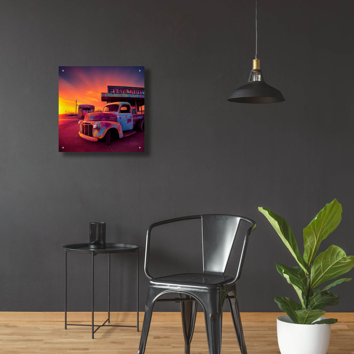 Epic Art 'Route 66 7' by Ray Heere, Acrylic Glass Wall Art,24x24