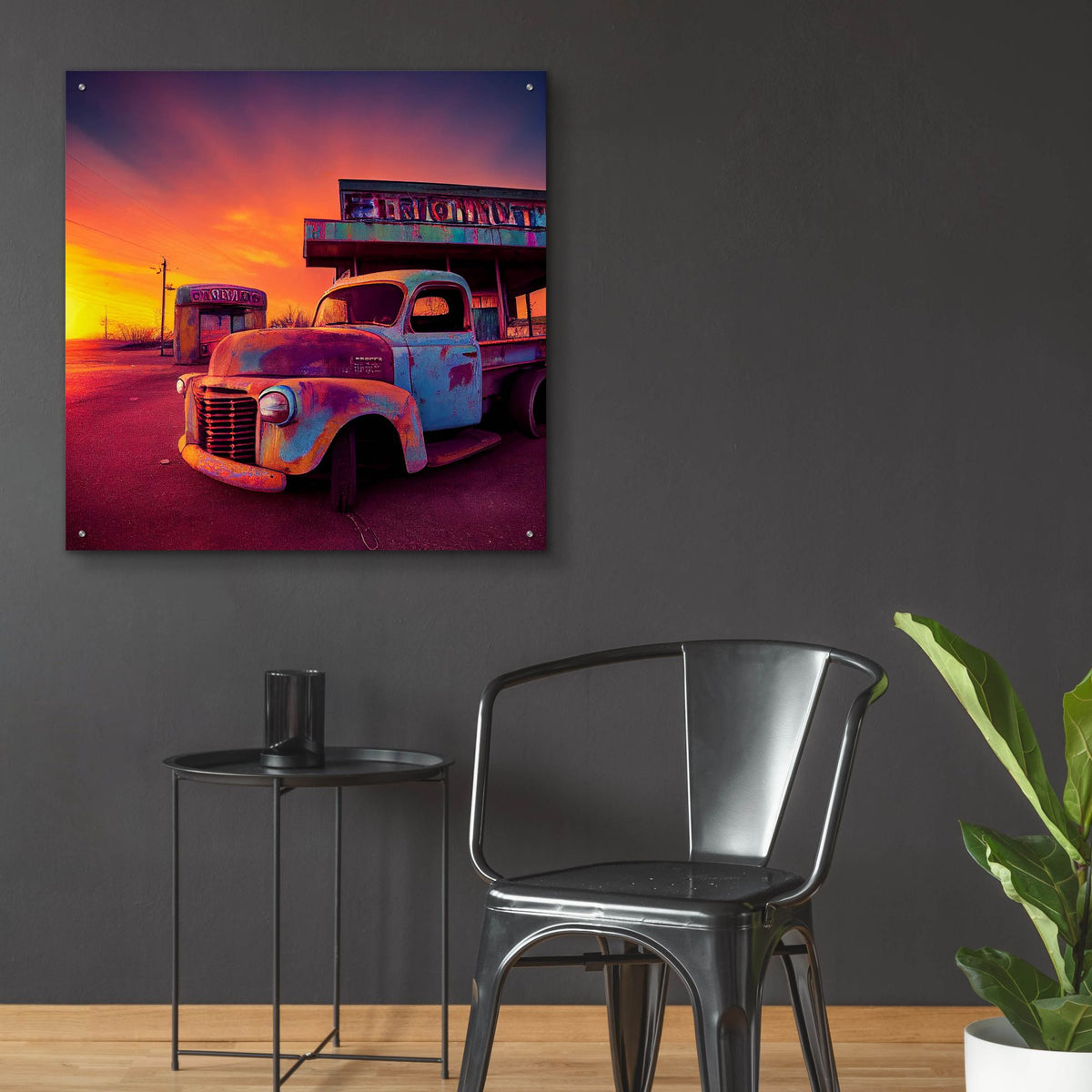 Epic Art 'Route 66 7' by Ray Heere, Acrylic Glass Wall Art,36x36