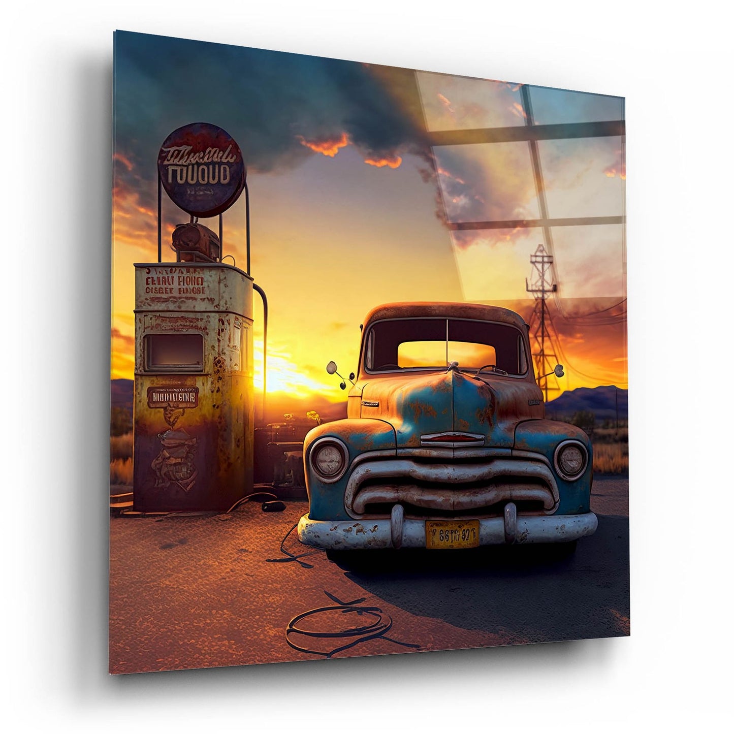 Epic Art 'Route 66 8' by Ray Heere, Acrylic Glass Wall Art,12x12