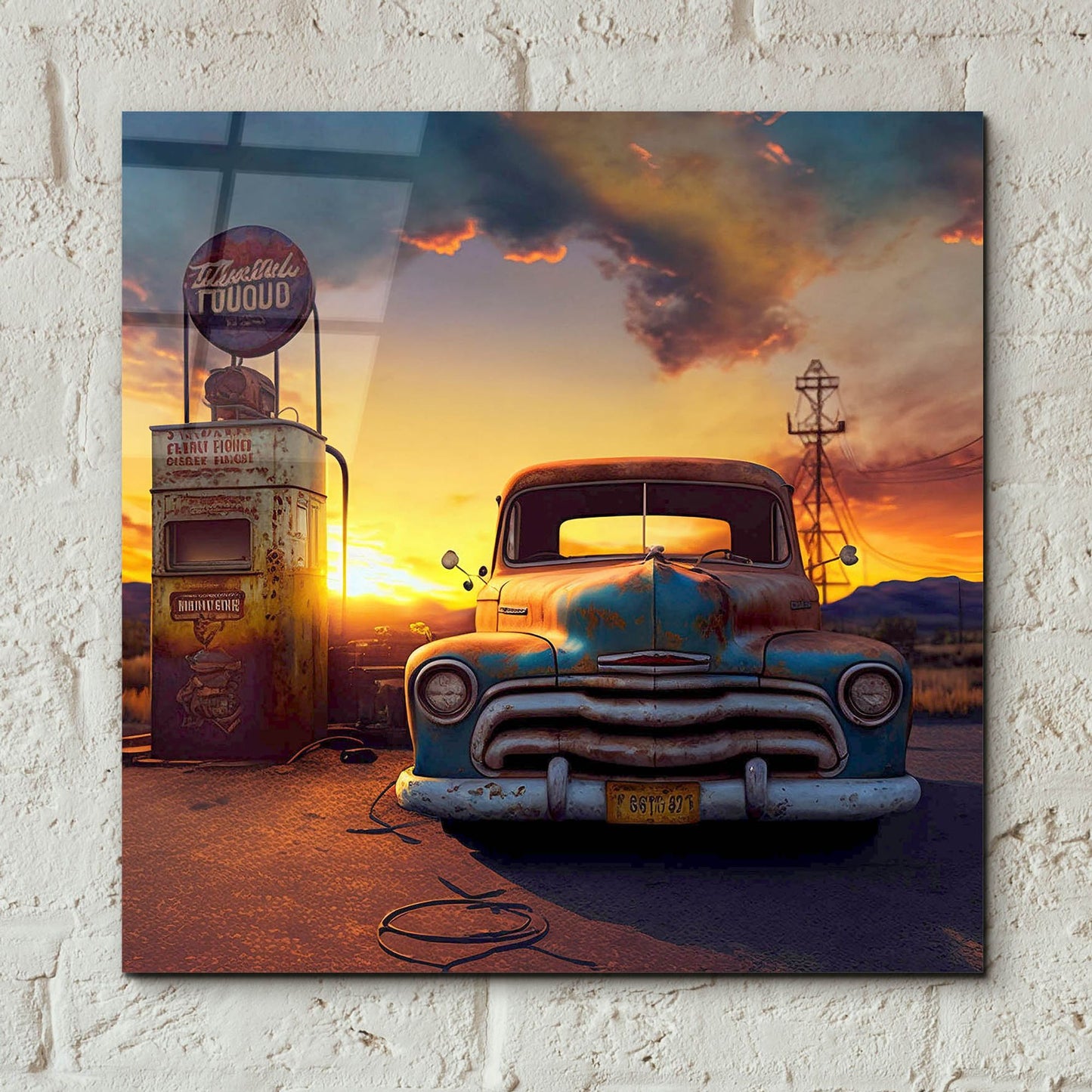 Epic Art 'Route 66 8' by Ray Heere, Acrylic Glass Wall Art,12x12