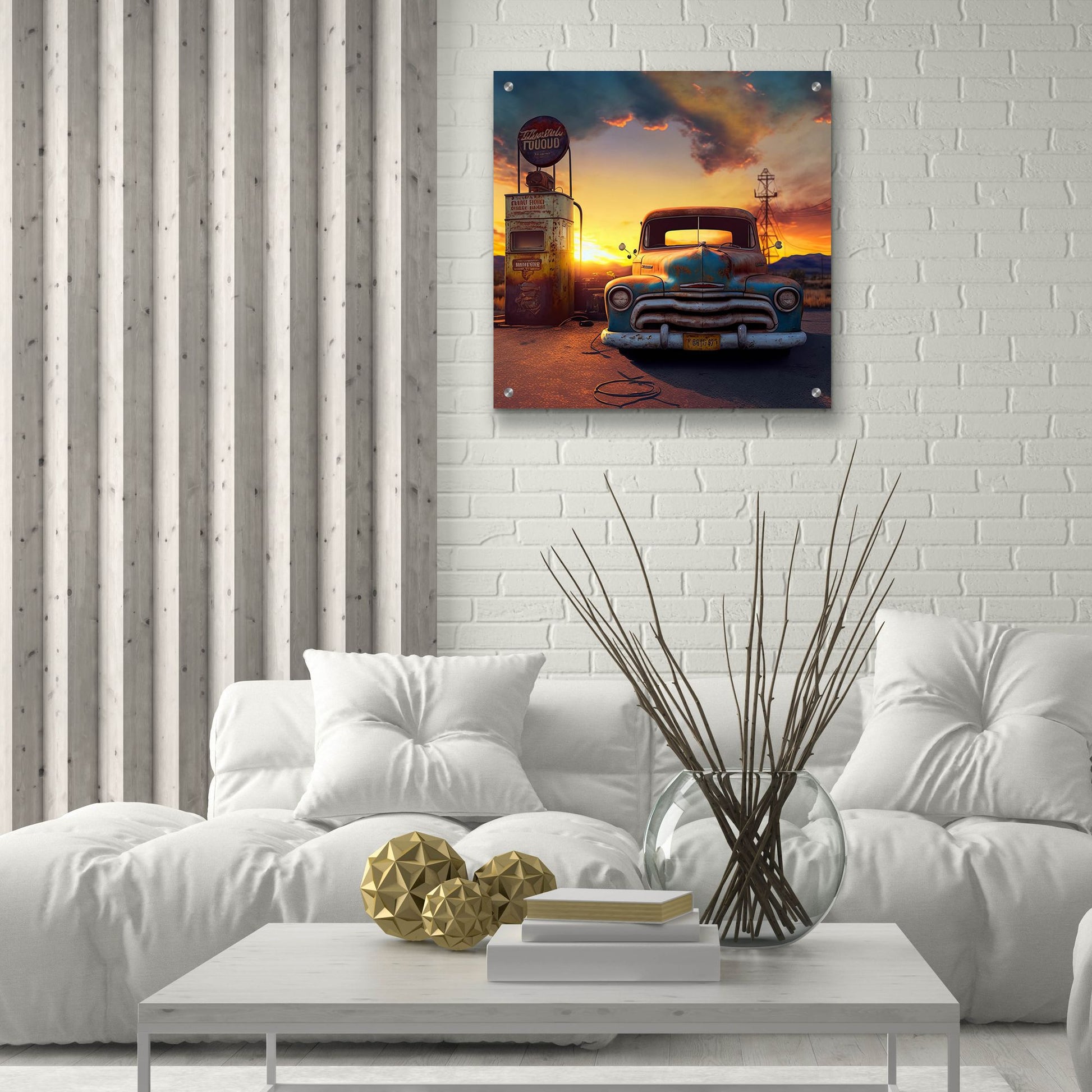 Epic Art 'Route 66 8' by Ray Heere, Acrylic Glass Wall Art,24x24