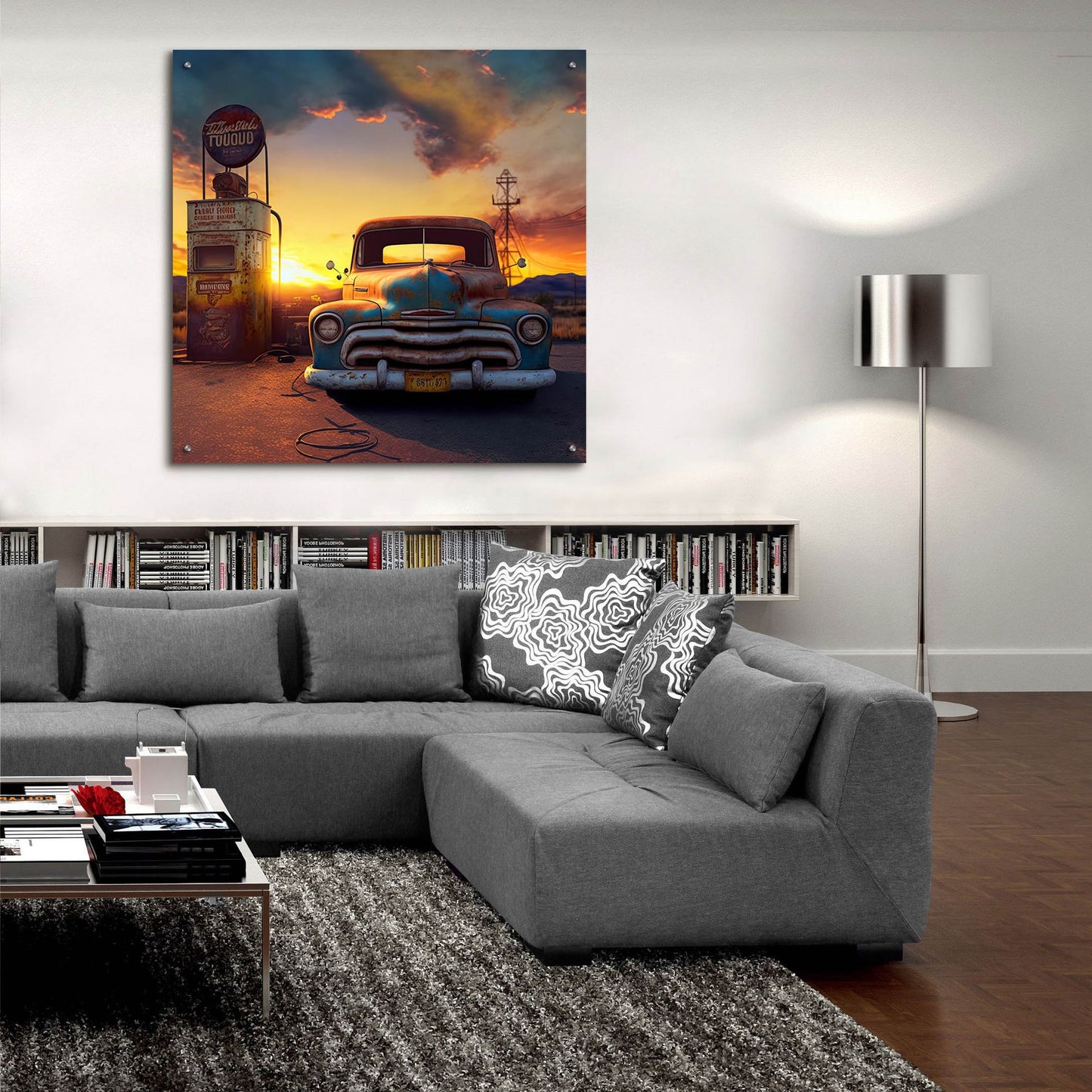 Epic Art 'Route 66 8' by Ray Heere, Acrylic Glass Wall Art,36x36