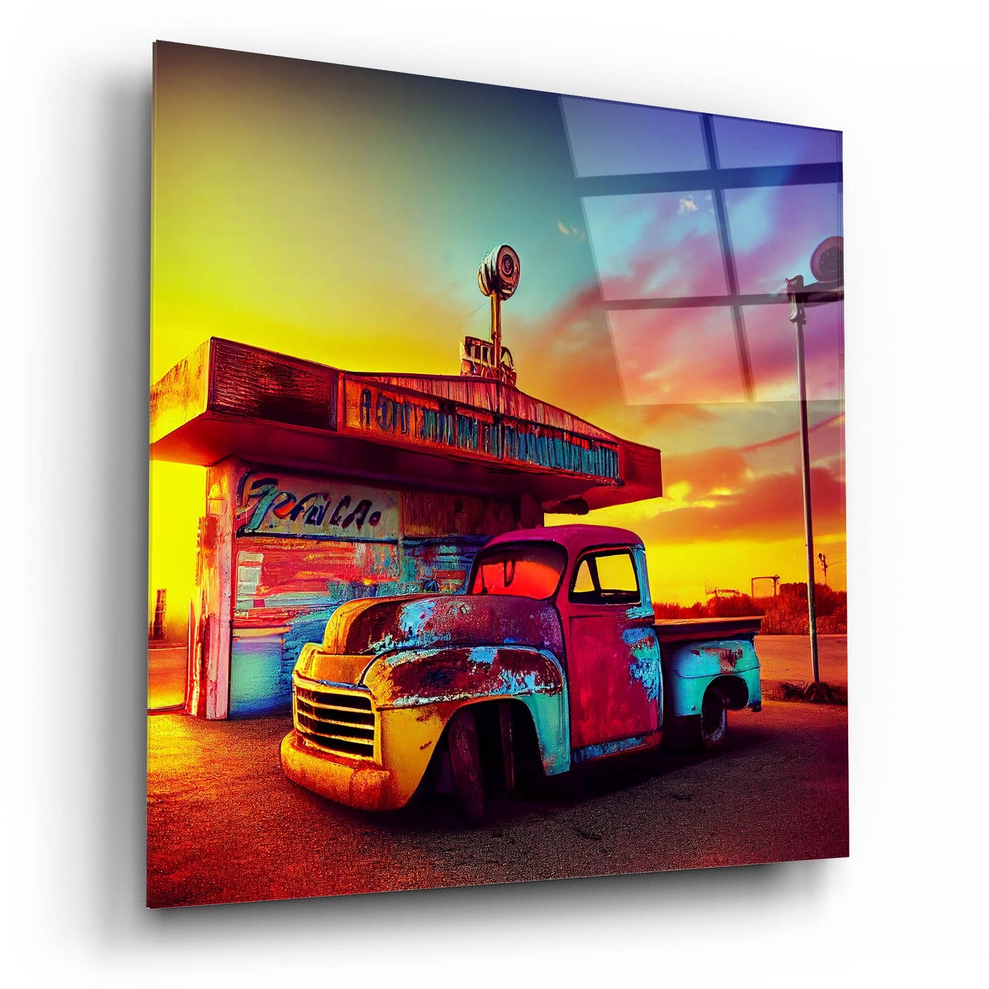 Epic Art 'Route 66 9' by Ray Heere, Acrylic Glass Wall Art,12x12