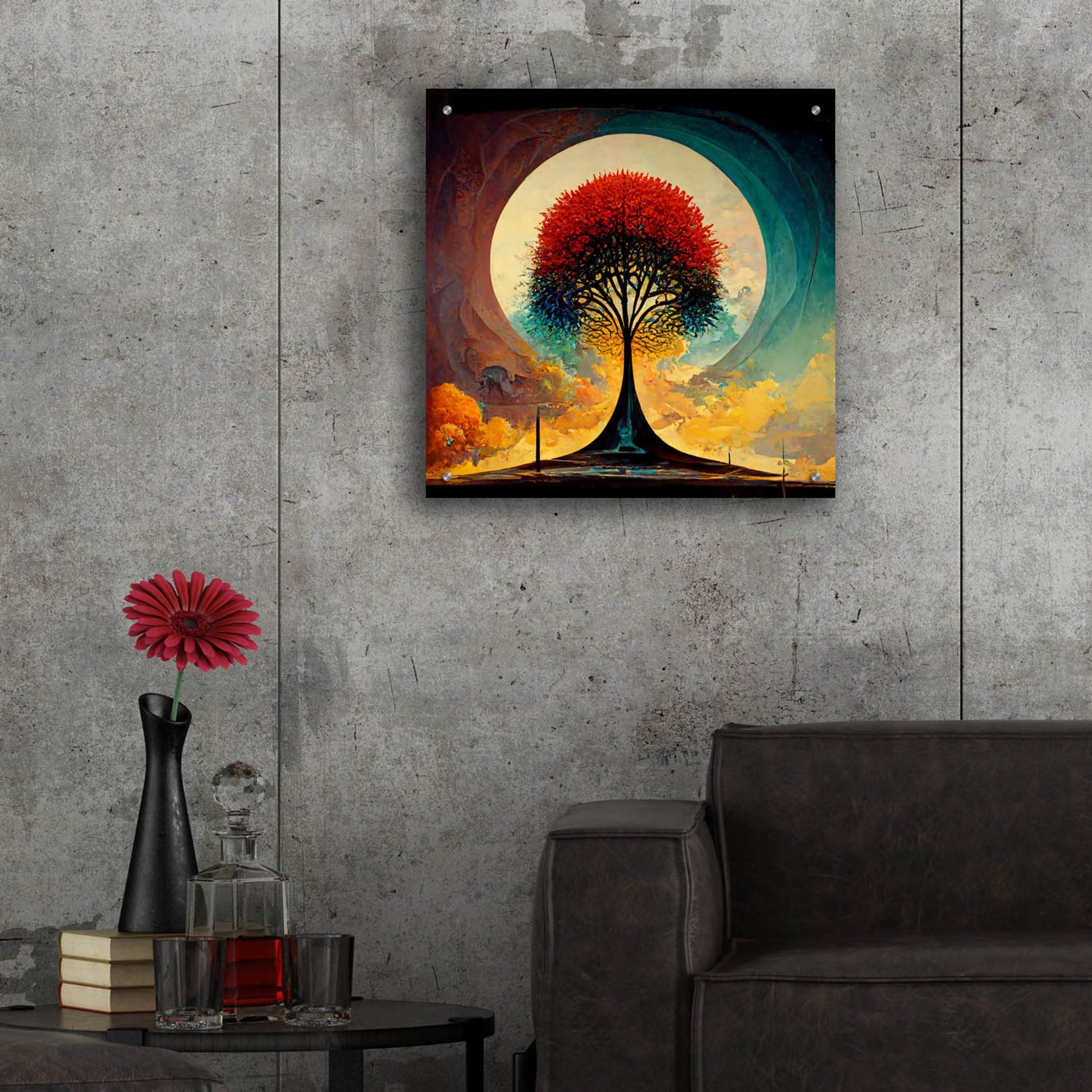 Epic Art 'Tree Of Life 11' by Ray Heere, Acrylic Glass Wall Art,24x24