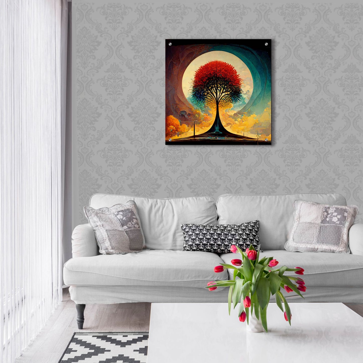 Epic Art 'Tree Of Life 11' by Ray Heere, Acrylic Glass Wall Art,24x24