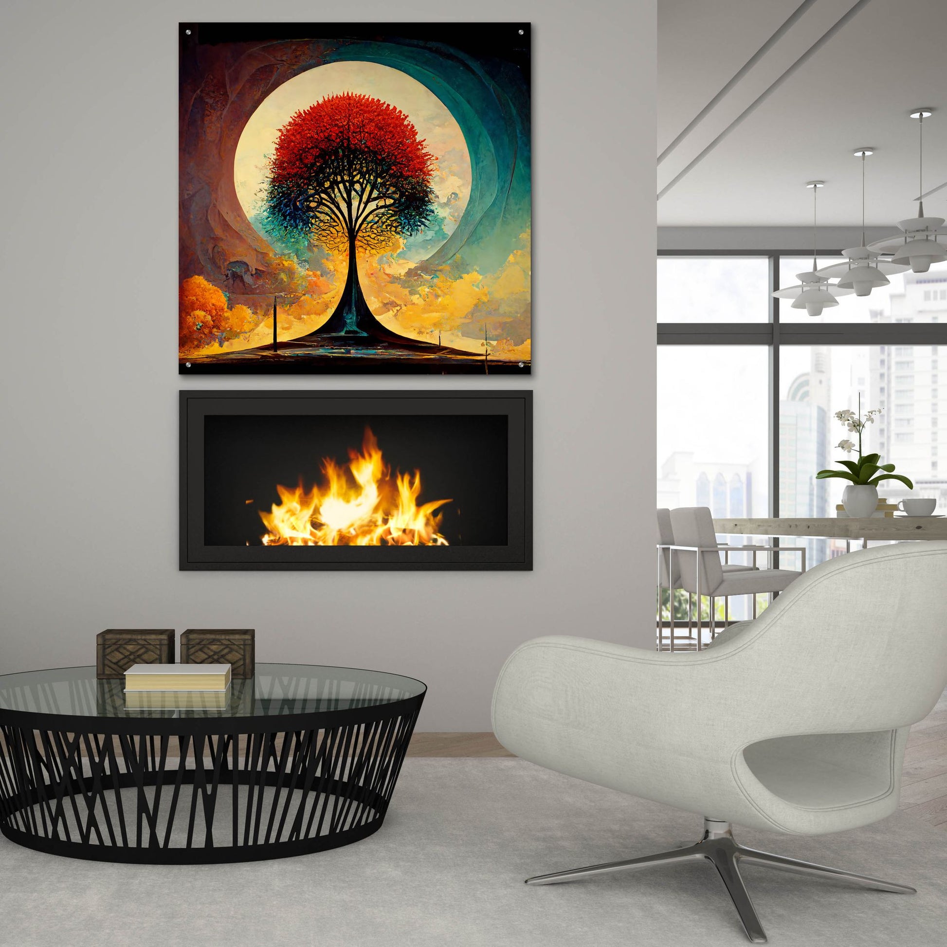 Epic Art 'Tree Of Life 11' by Ray Heere, Acrylic Glass Wall Art,36x36