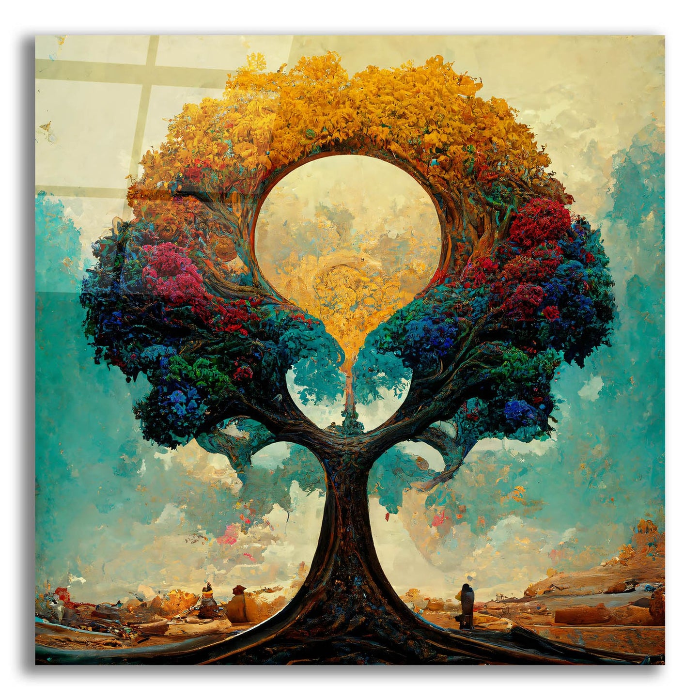 Epic Art 'Tree Of Life 12' by Ray Heere, Acrylic Glass Wall Art,12x12