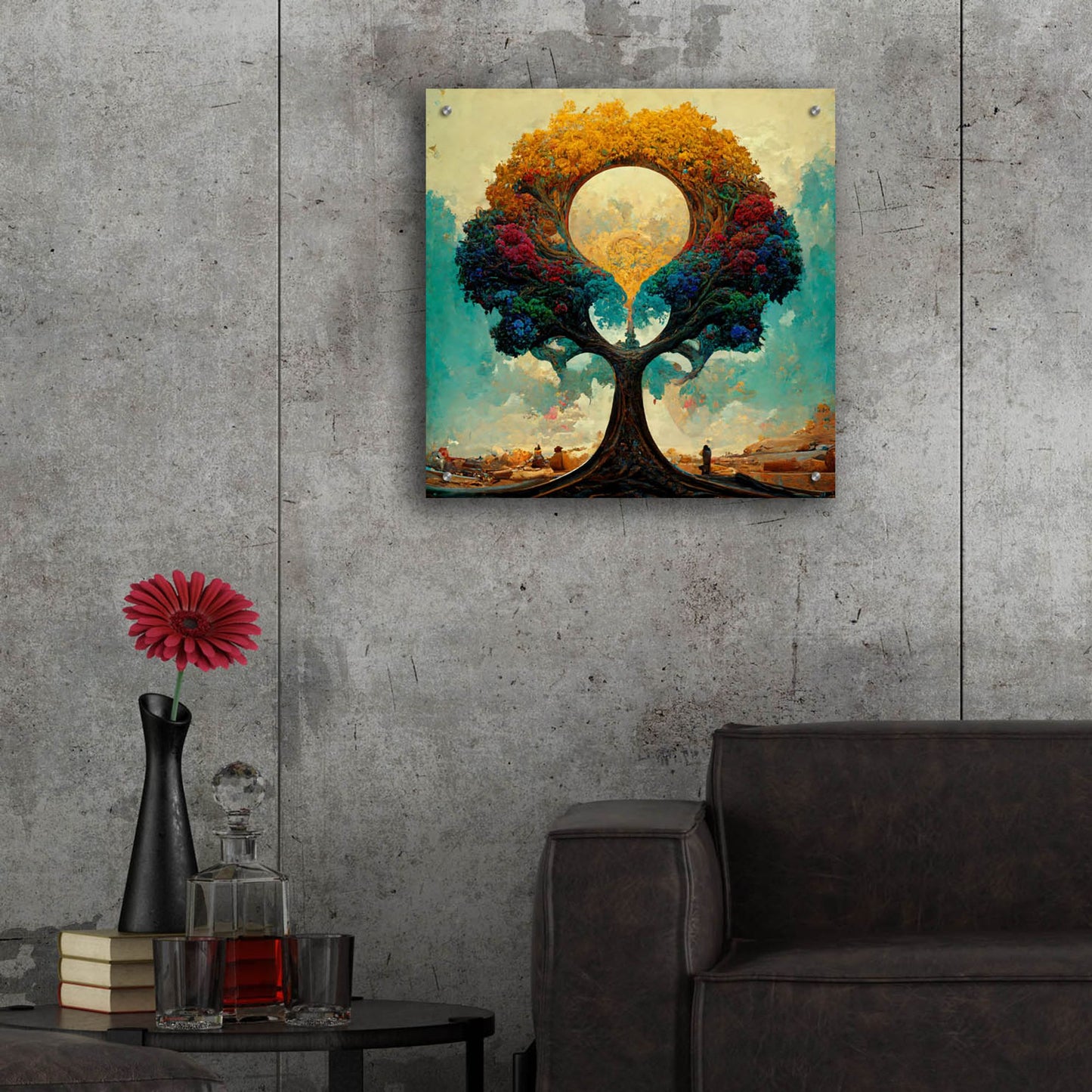 Epic Art 'Tree Of Life 12' by Ray Heere, Acrylic Glass Wall Art,24x24