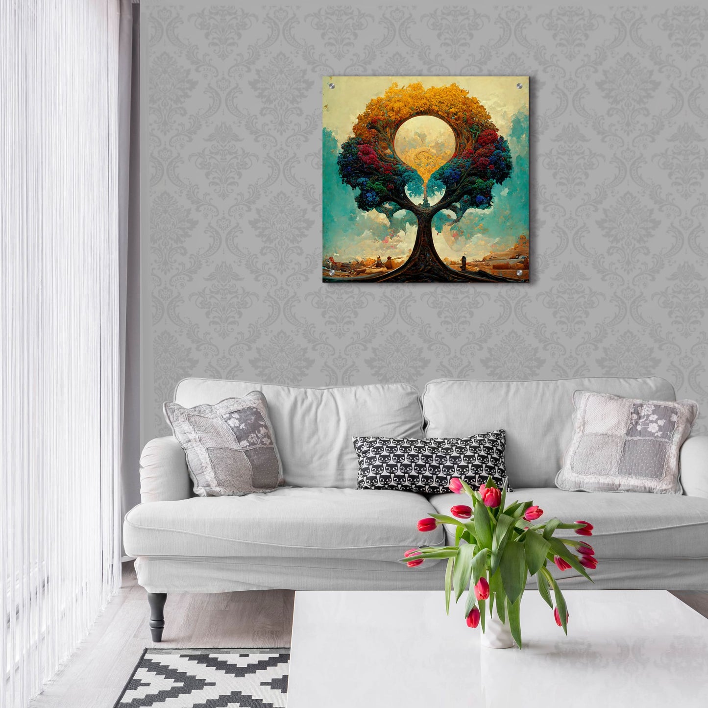 Epic Art 'Tree Of Life 12' by Ray Heere, Acrylic Glass Wall Art,24x24