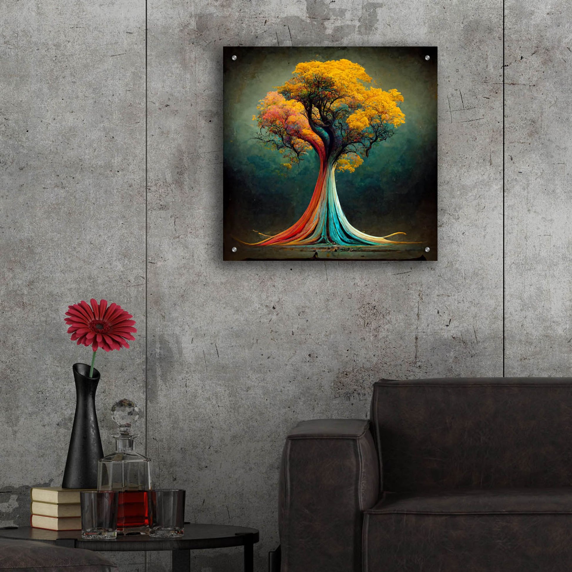 Epic Art 'Tree Of Life 13' by Ray Heere, Acrylic Glass Wall Art,24x24