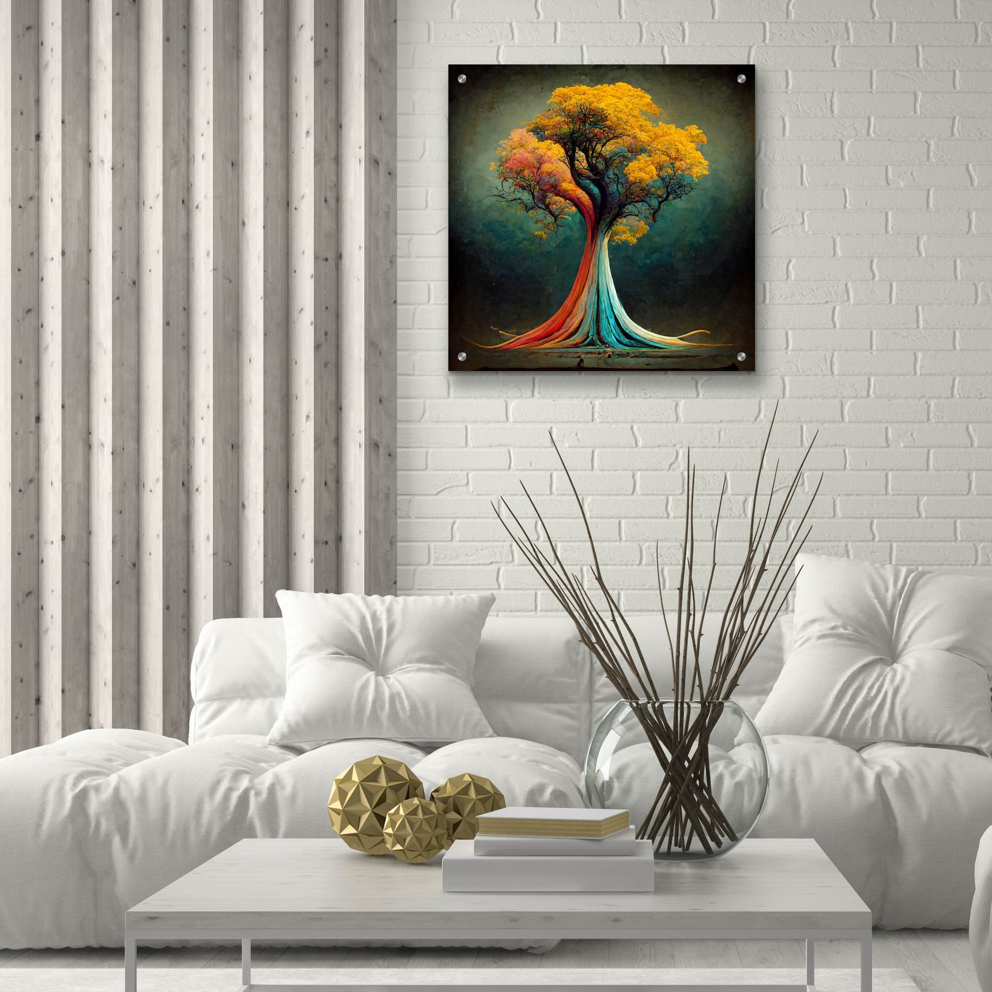 Epic Art 'Tree Of Life 13' by Ray Heere, Acrylic Glass Wall Art,24x24