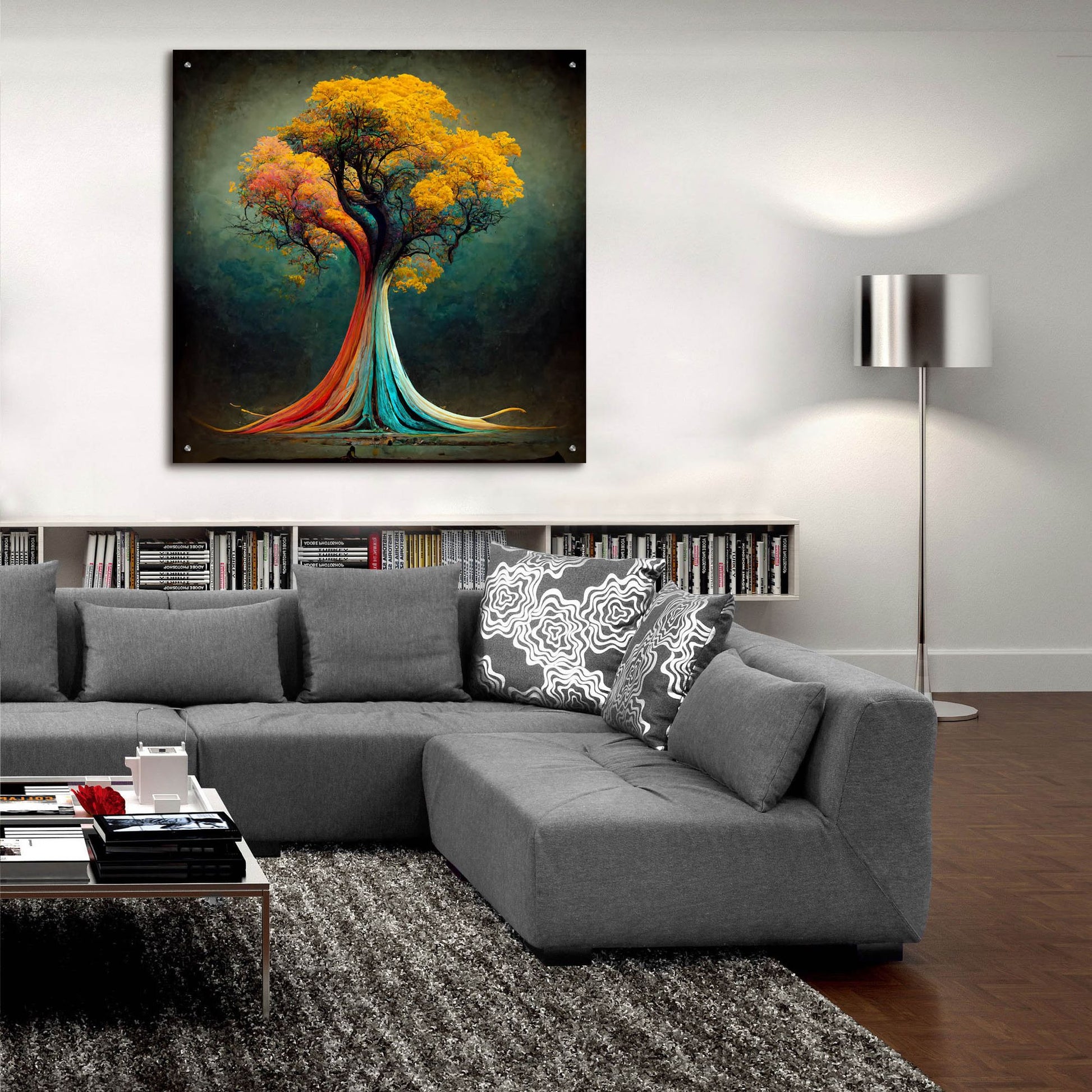 Epic Art 'Tree Of Life 13' by Ray Heere, Acrylic Glass Wall Art,36x36