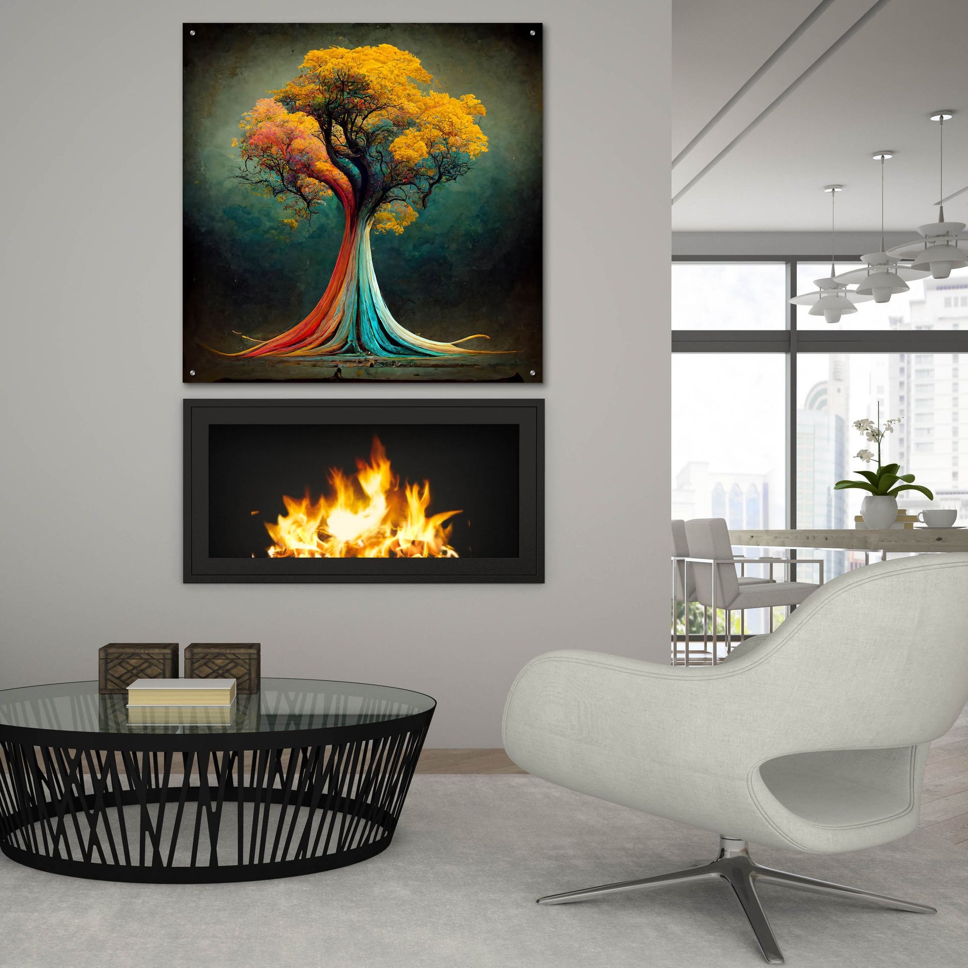 Epic Art 'Tree Of Life 13' by Ray Heere, Acrylic Glass Wall Art,36x36