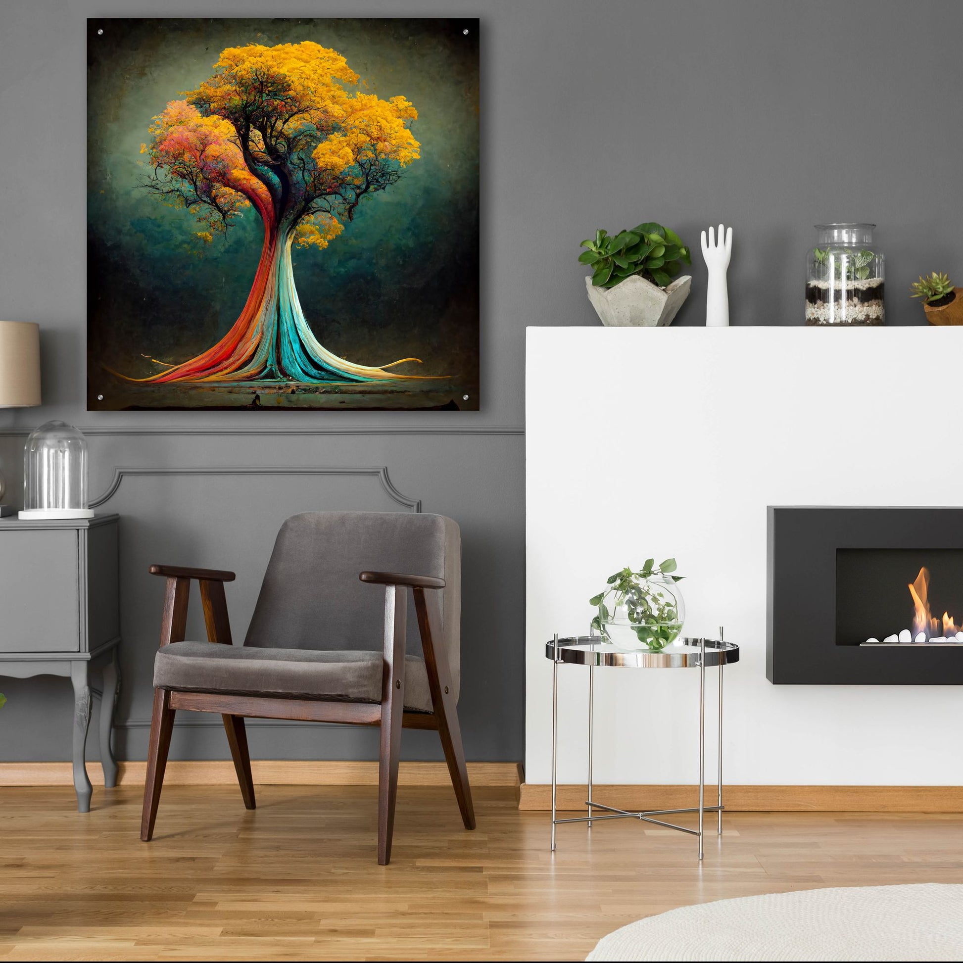 Epic Art 'Tree Of Life 13' by Ray Heere, Acrylic Glass Wall Art,36x36