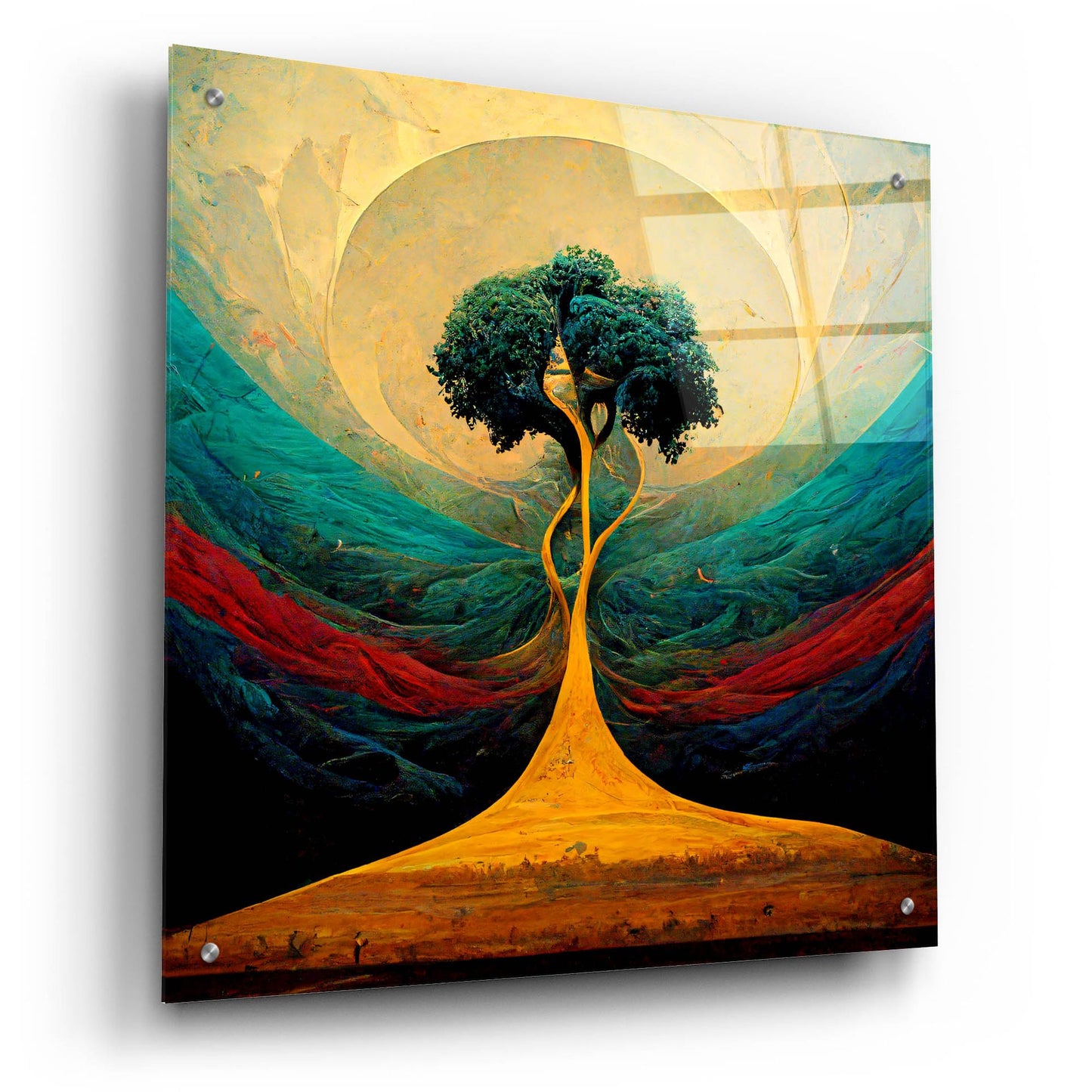 Epic Art 'Tree Of Life 14' by Ray Heere, Acrylic Glass Wall Art,24x24