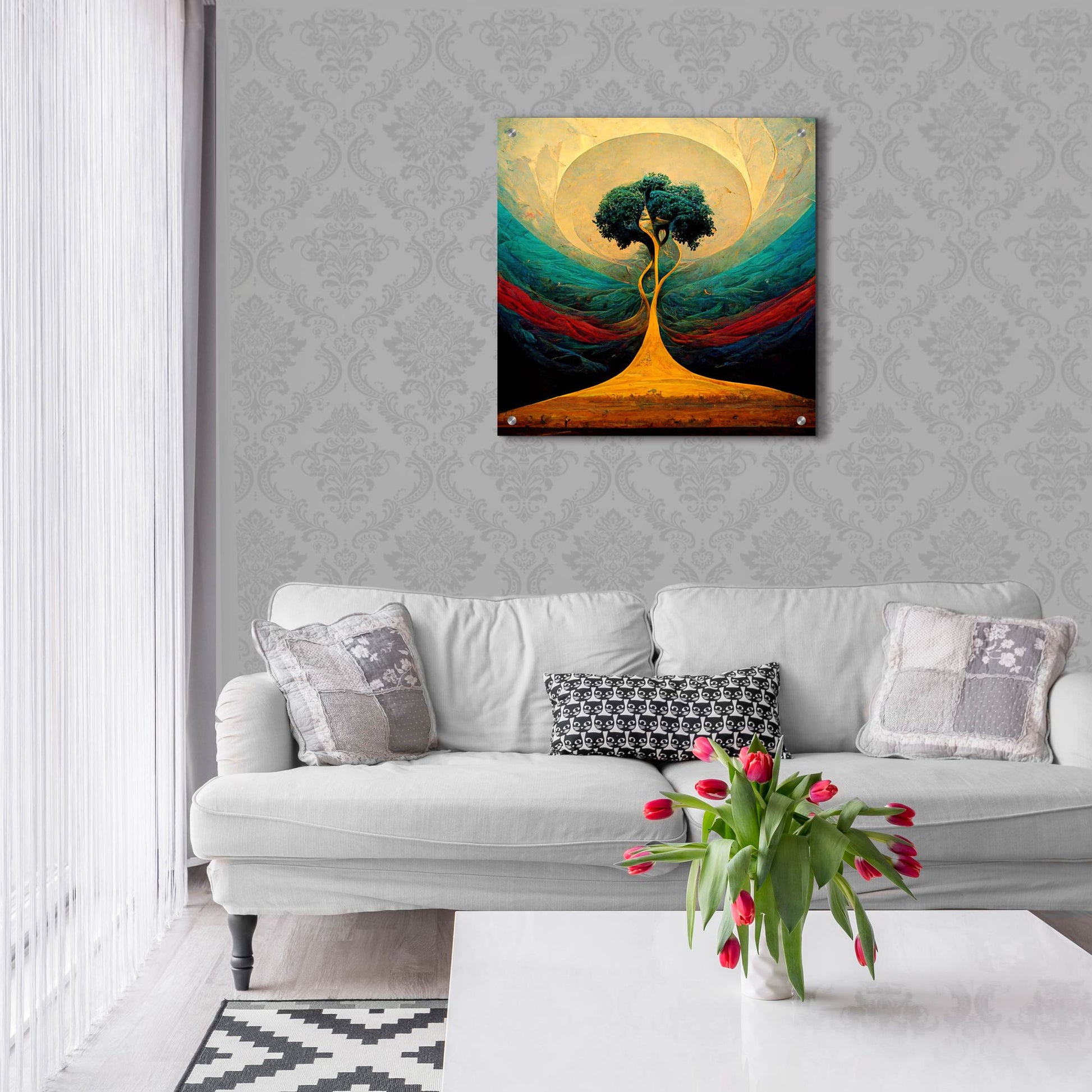 Epic Art 'Tree Of Life 14' by Ray Heere, Acrylic Glass Wall Art,24x24