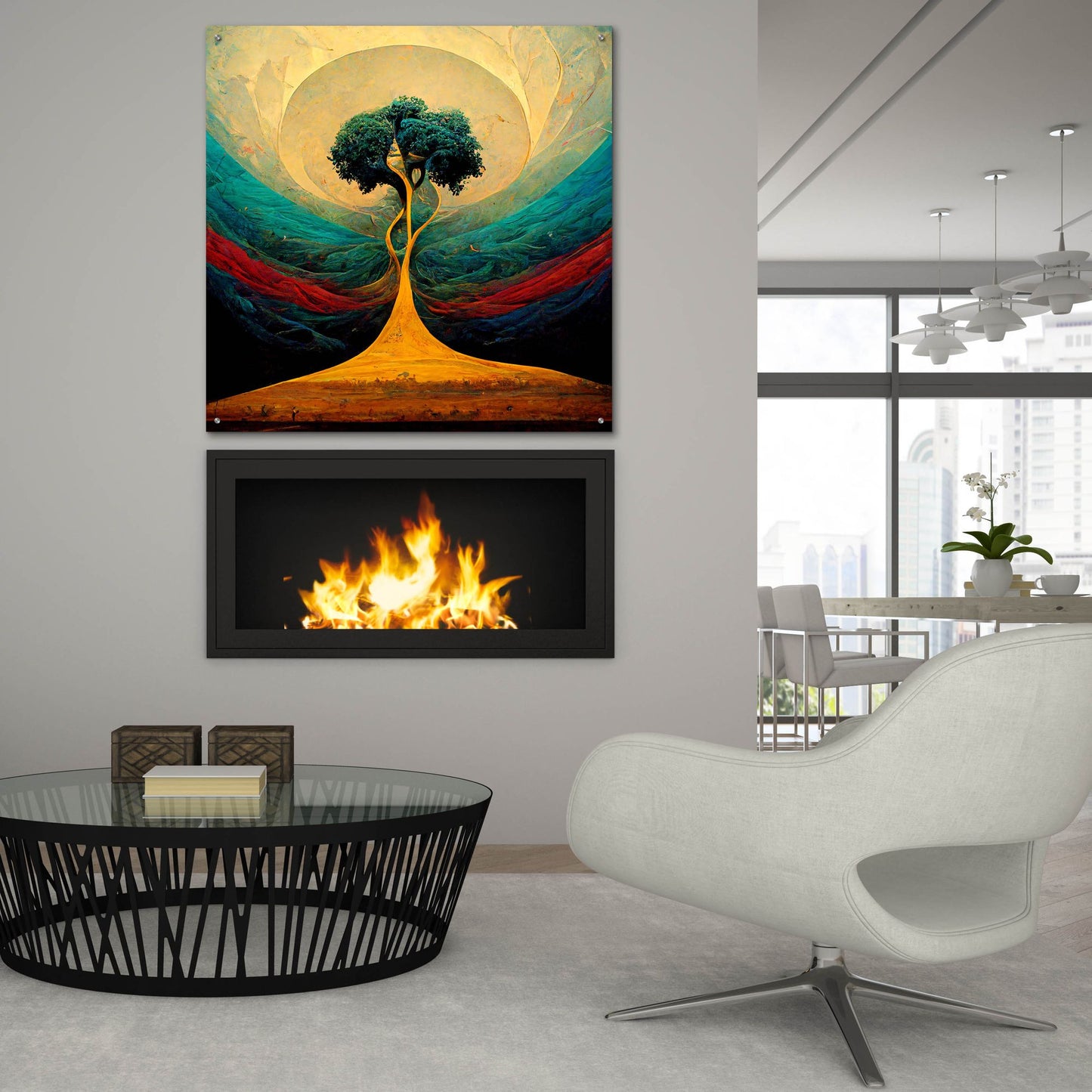 Epic Art 'Tree Of Life 14' by Ray Heere, Acrylic Glass Wall Art,36x36