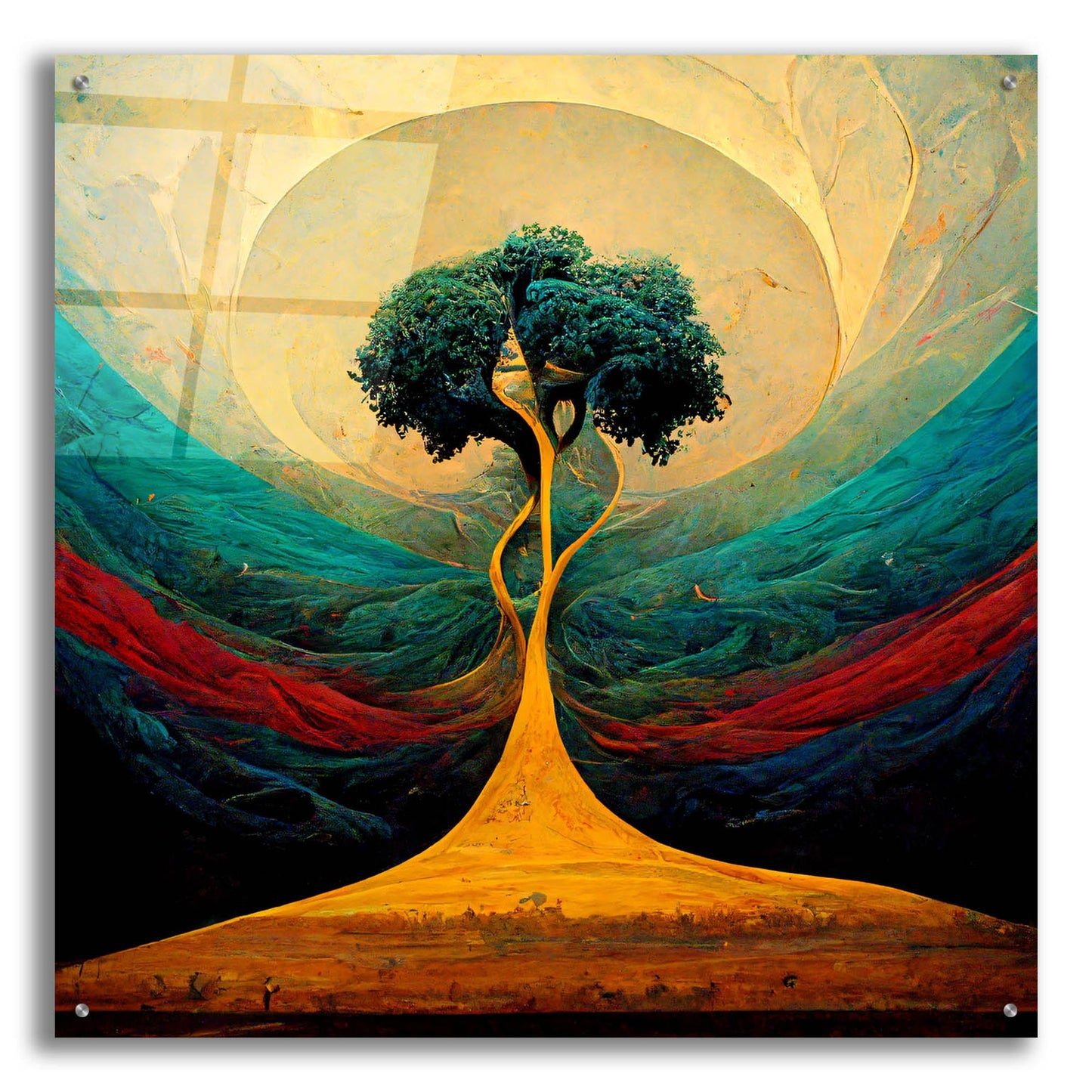 Epic Art 'Tree Of Life 14' by Ray Heere, Acrylic Glass Wall Art,36x36