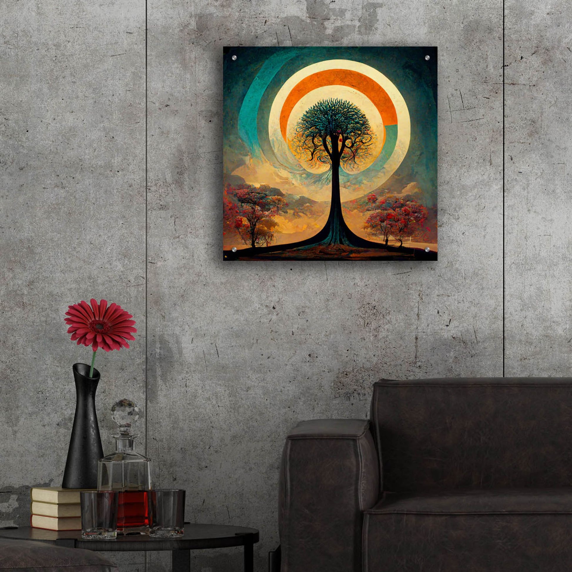 Epic Art 'Tree Of Life 15' by Ray Heere, Acrylic Glass Wall Art,24x24