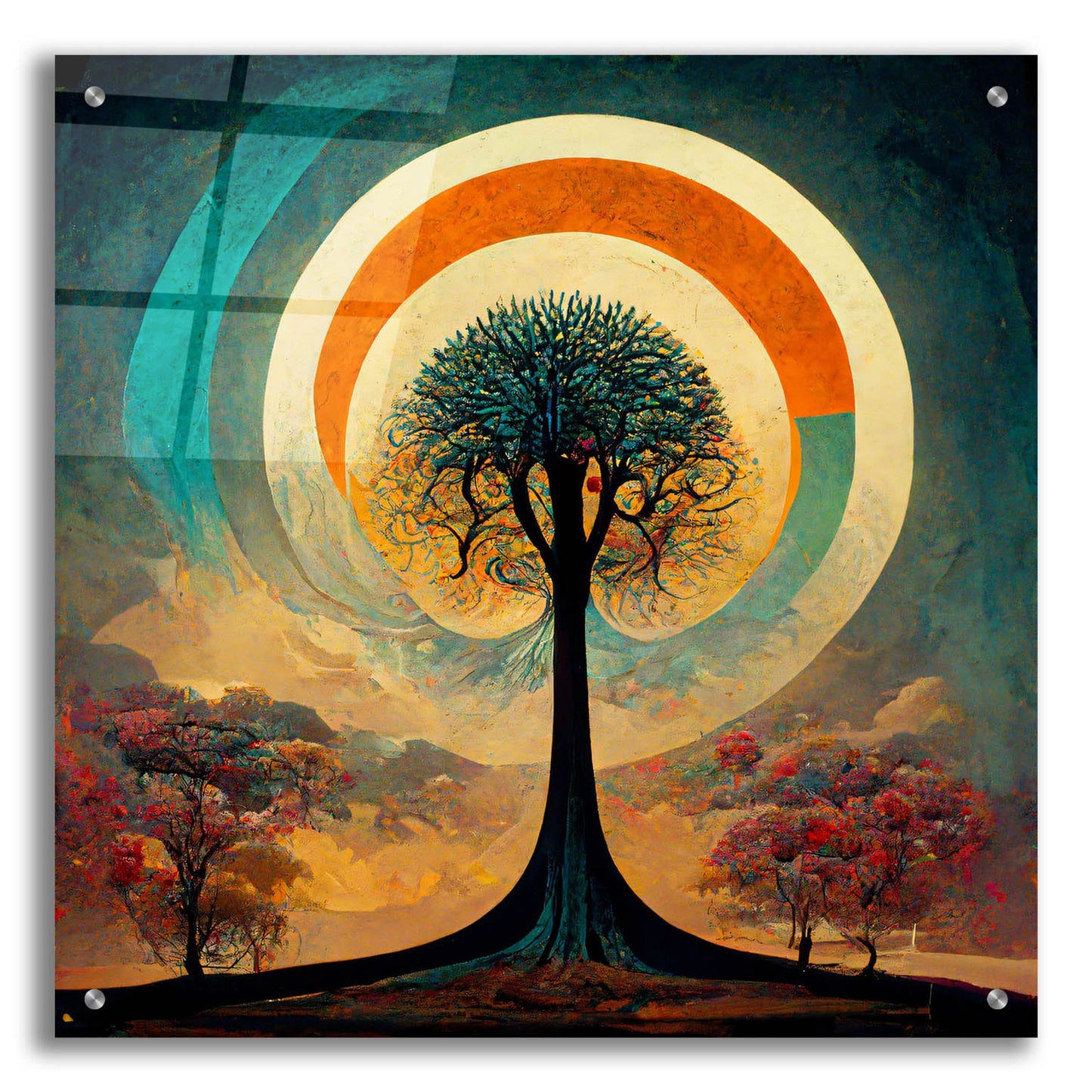 Epic Art 'Tree Of Life 15' by Ray Heere, Acrylic Glass Wall Art,24x24