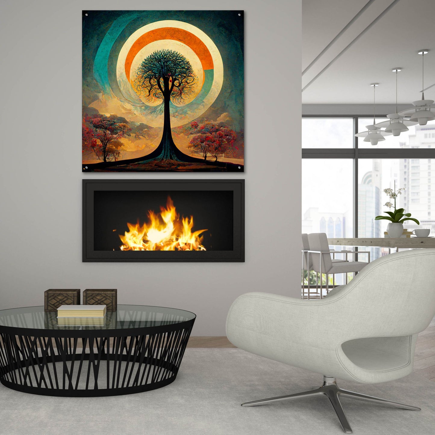 Epic Art 'Tree Of Life 15' by Ray Heere, Acrylic Glass Wall Art,36x36