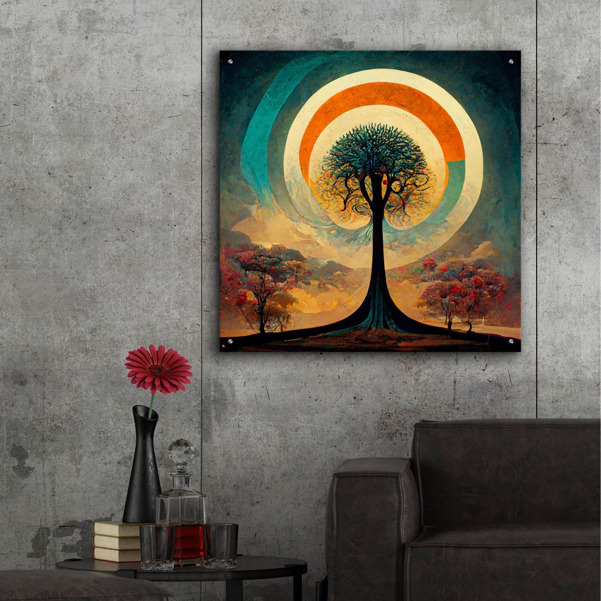 Epic Art 'Tree Of Life 15' by Ray Heere, Acrylic Glass Wall Art,36x36