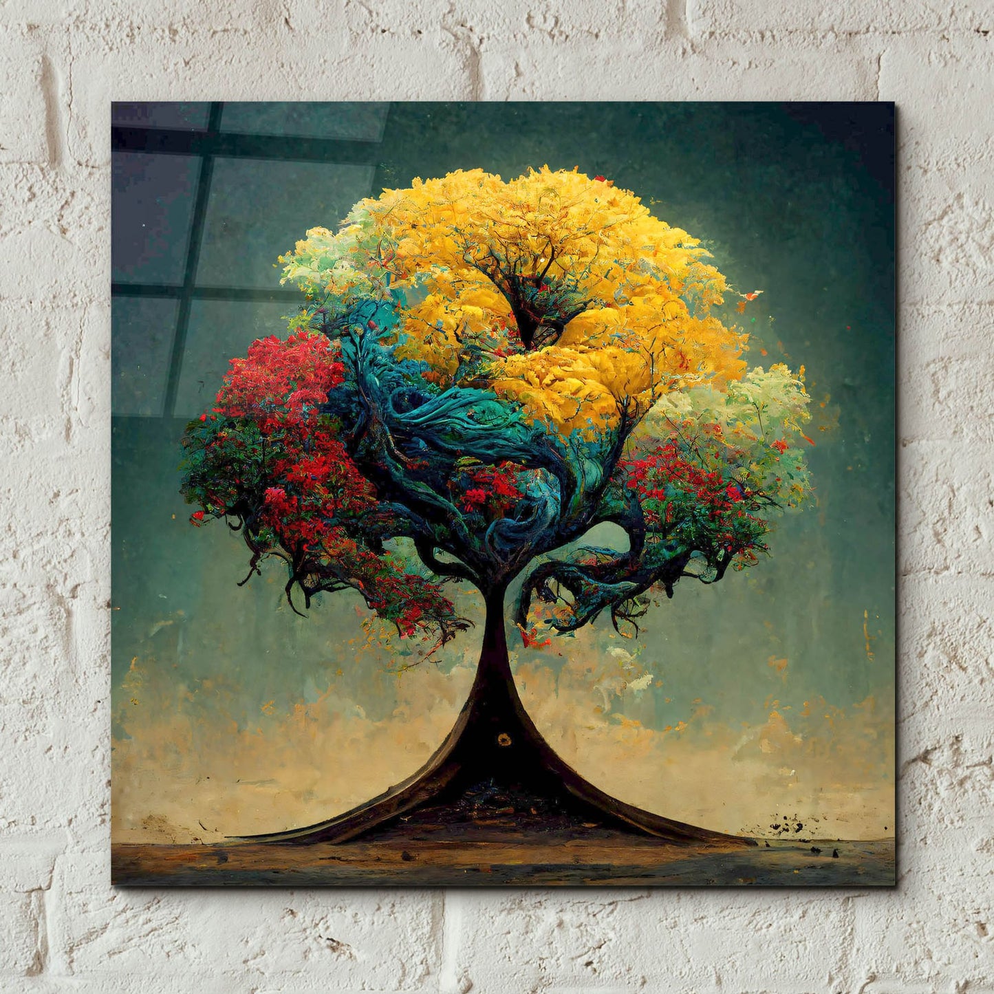 Epic Art 'Tree Of Life 16' by Ray Heere, Acrylic Glass Wall Art,12x12