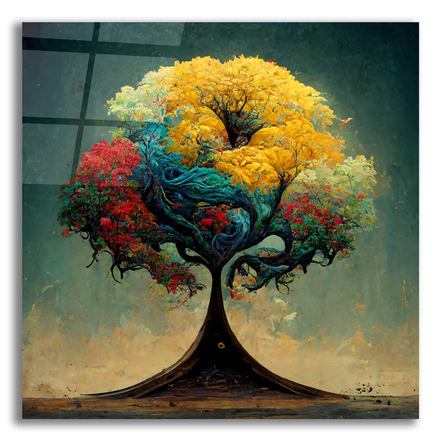 Epic Art 'Tree Of Life 16' by Ray Heere, Acrylic Glass Wall Art,12x12