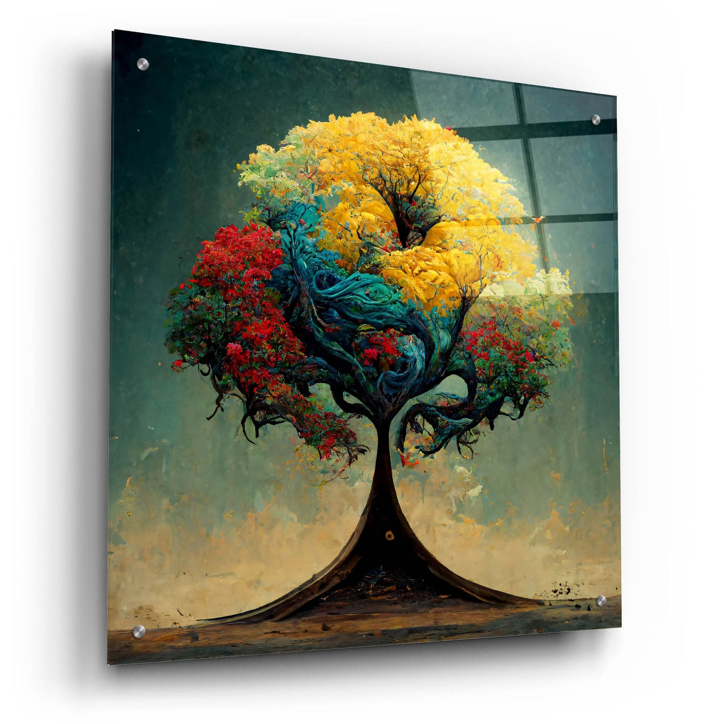 Epic Art 'Tree Of Life 16' by Ray Heere, Acrylic Glass Wall Art,24x24