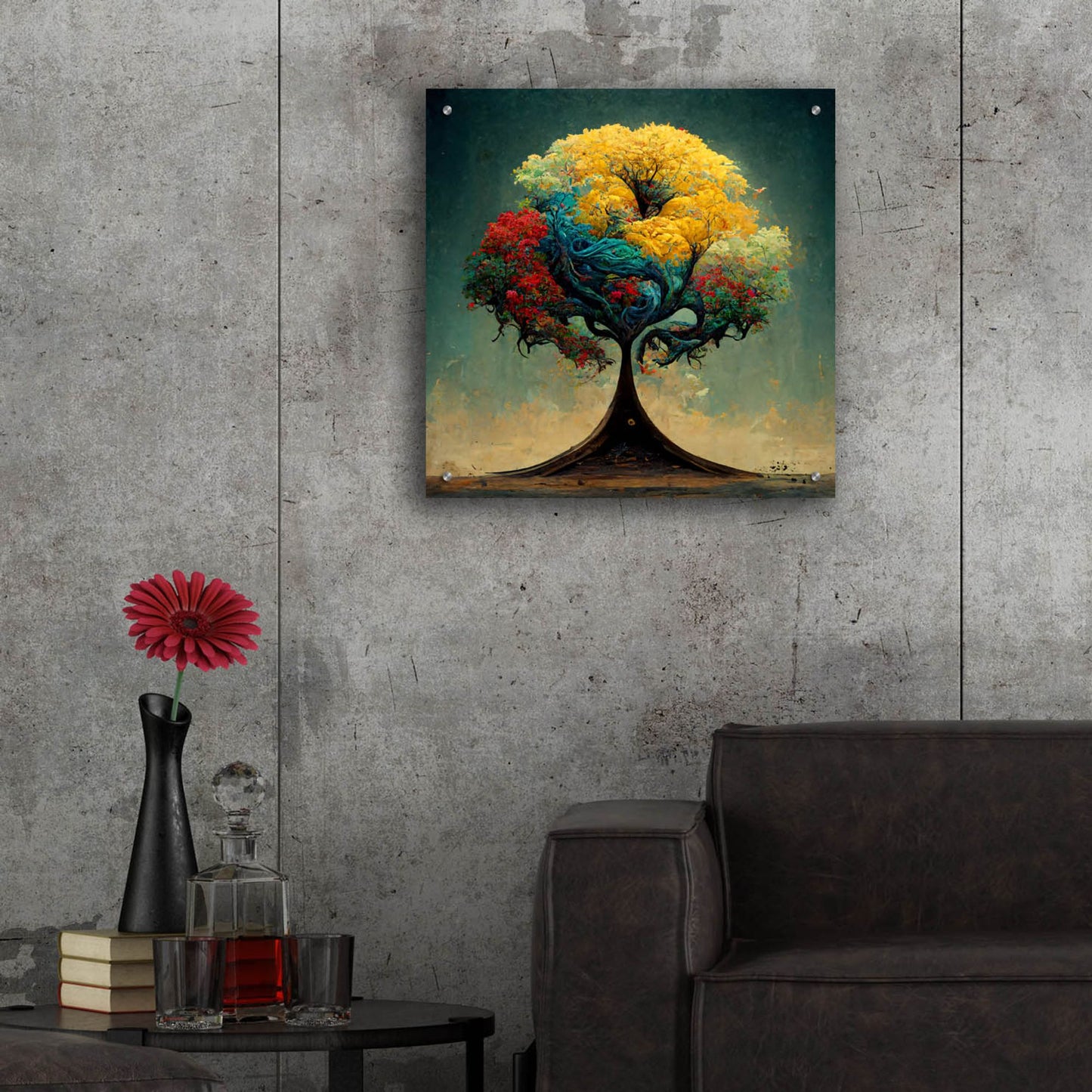 Epic Art 'Tree Of Life 16' by Ray Heere, Acrylic Glass Wall Art,24x24