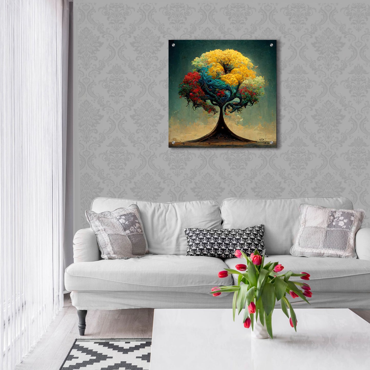 Epic Art 'Tree Of Life 16' by Ray Heere, Acrylic Glass Wall Art,24x24