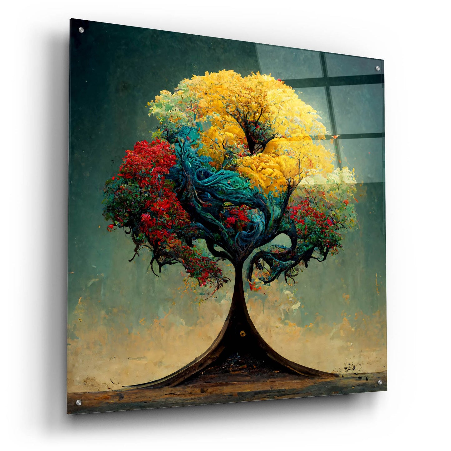 Epic Art 'Tree Of Life 16' by Ray Heere, Acrylic Glass Wall Art,36x36