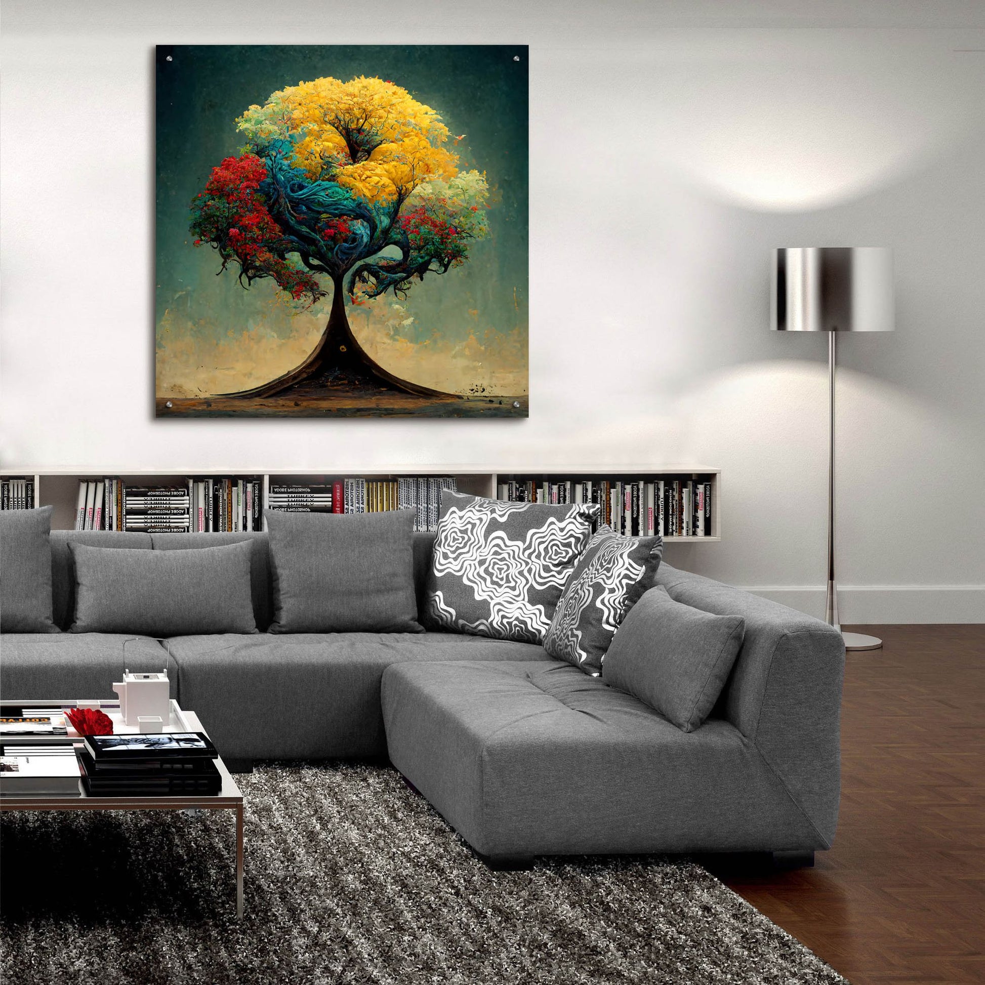 Epic Art 'Tree Of Life 16' by Ray Heere, Acrylic Glass Wall Art,36x36