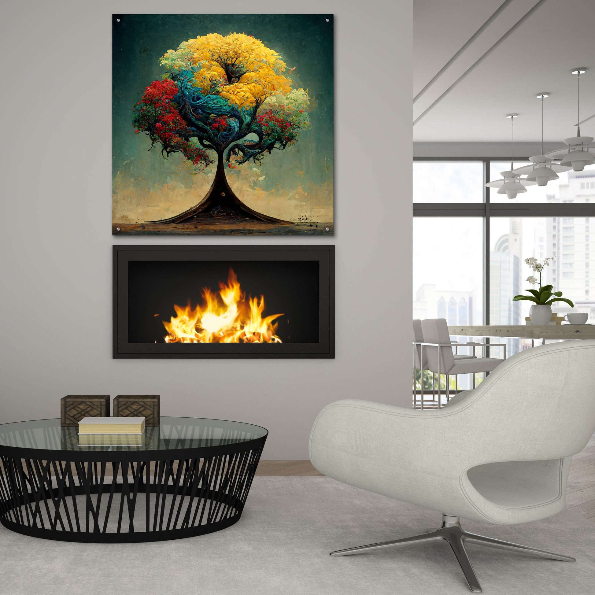 Epic Art 'Tree Of Life 16' by Ray Heere, Acrylic Glass Wall Art,36x36