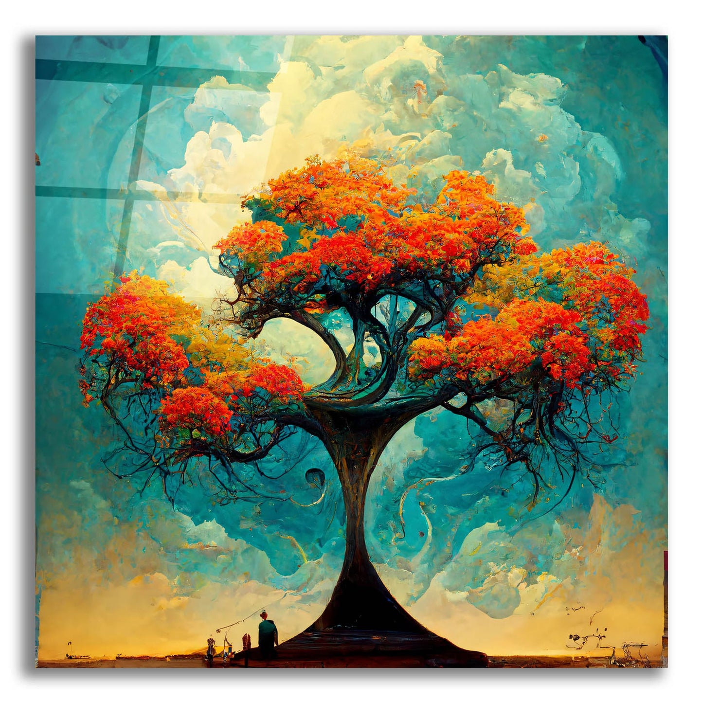 Epic Art 'Tree Of Life 17' by Ray Heere, Acrylic Glass Wall Art,12x12