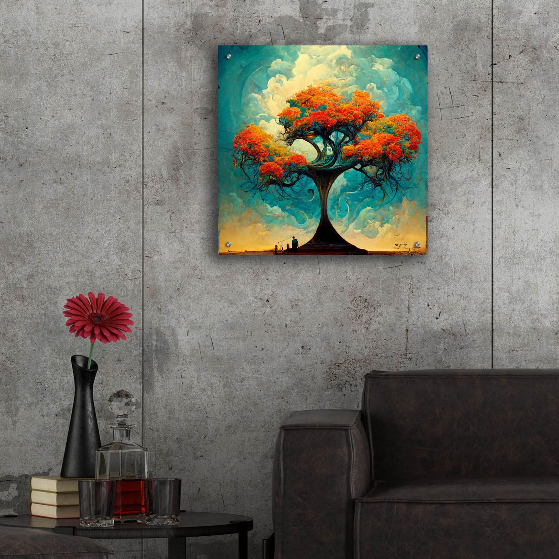 Epic Art 'Tree Of Life 17' by Ray Heere, Acrylic Glass Wall Art,24x24