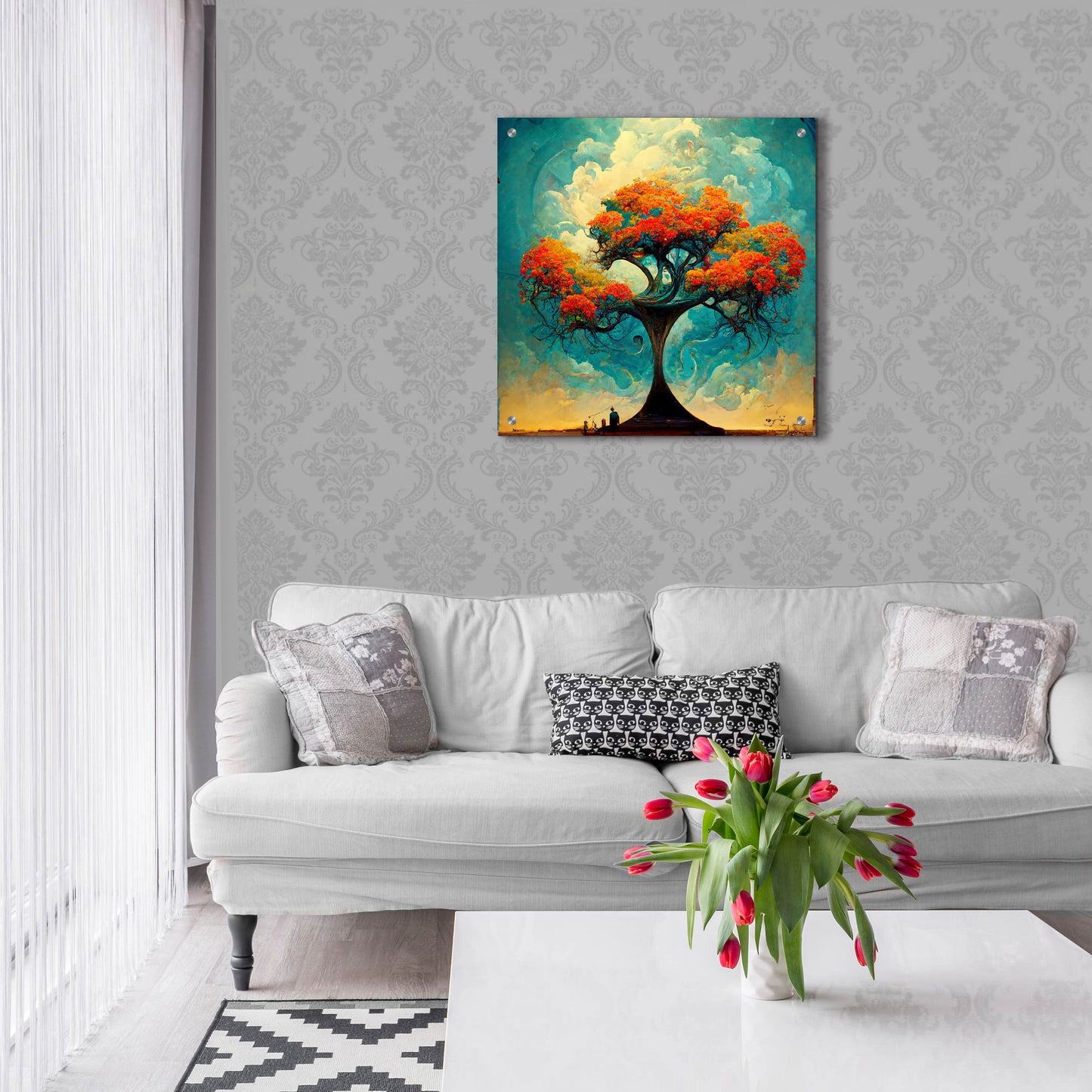 Epic Art 'Tree Of Life 17' by Ray Heere, Acrylic Glass Wall Art,24x24