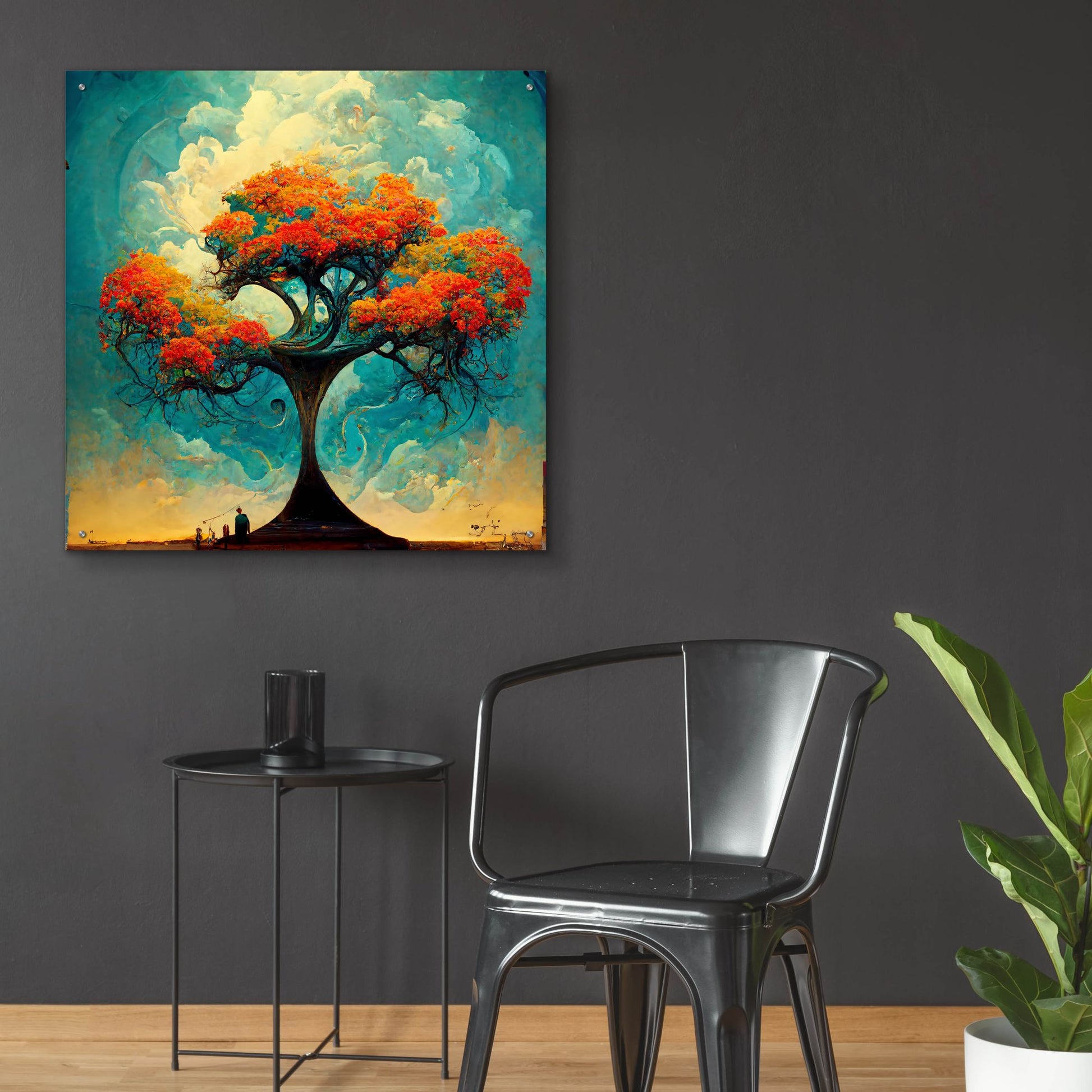 Epic Art 'Tree Of Life 17' by Ray Heere, Acrylic Glass Wall Art,36x36