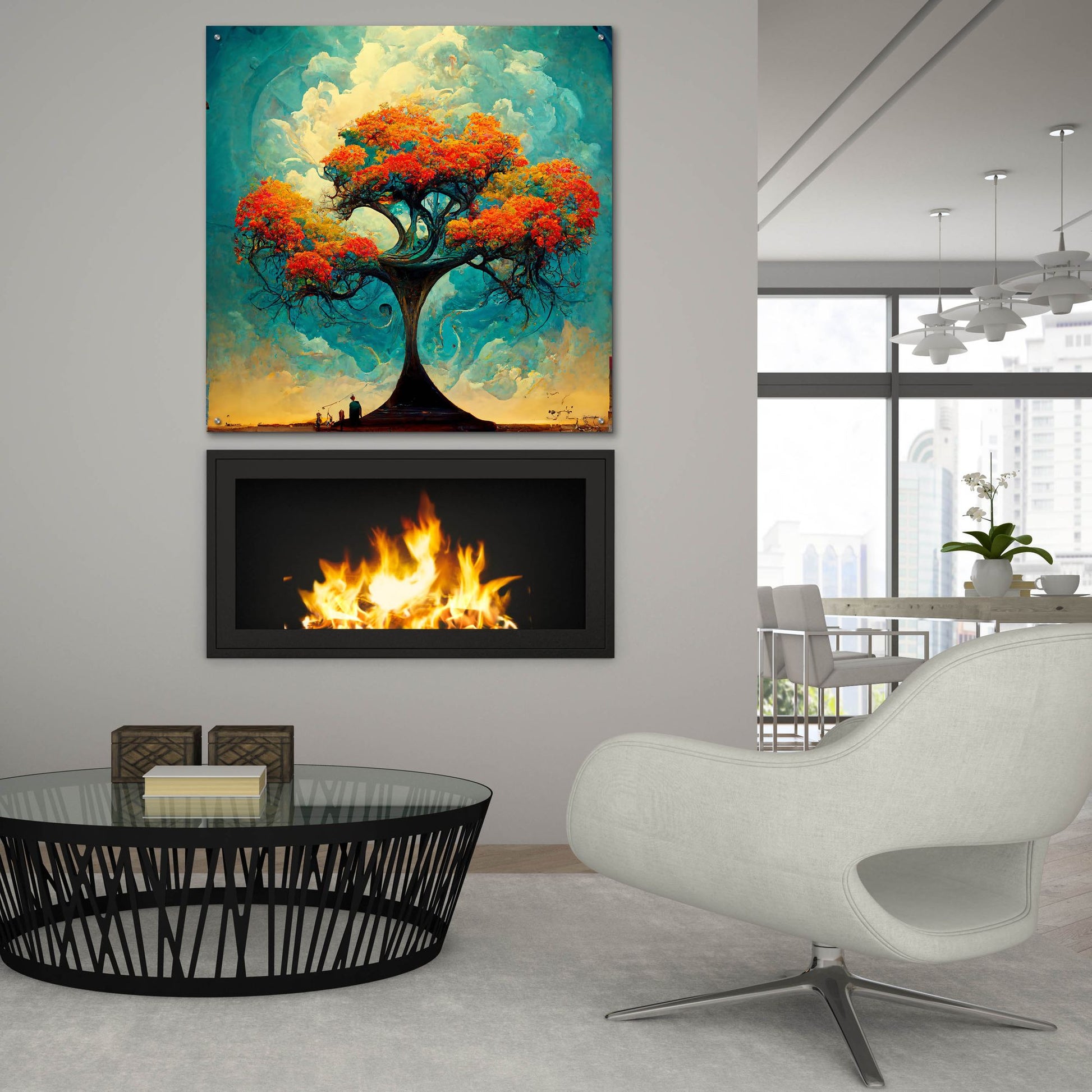 Epic Art 'Tree Of Life 17' by Ray Heere, Acrylic Glass Wall Art,36x36