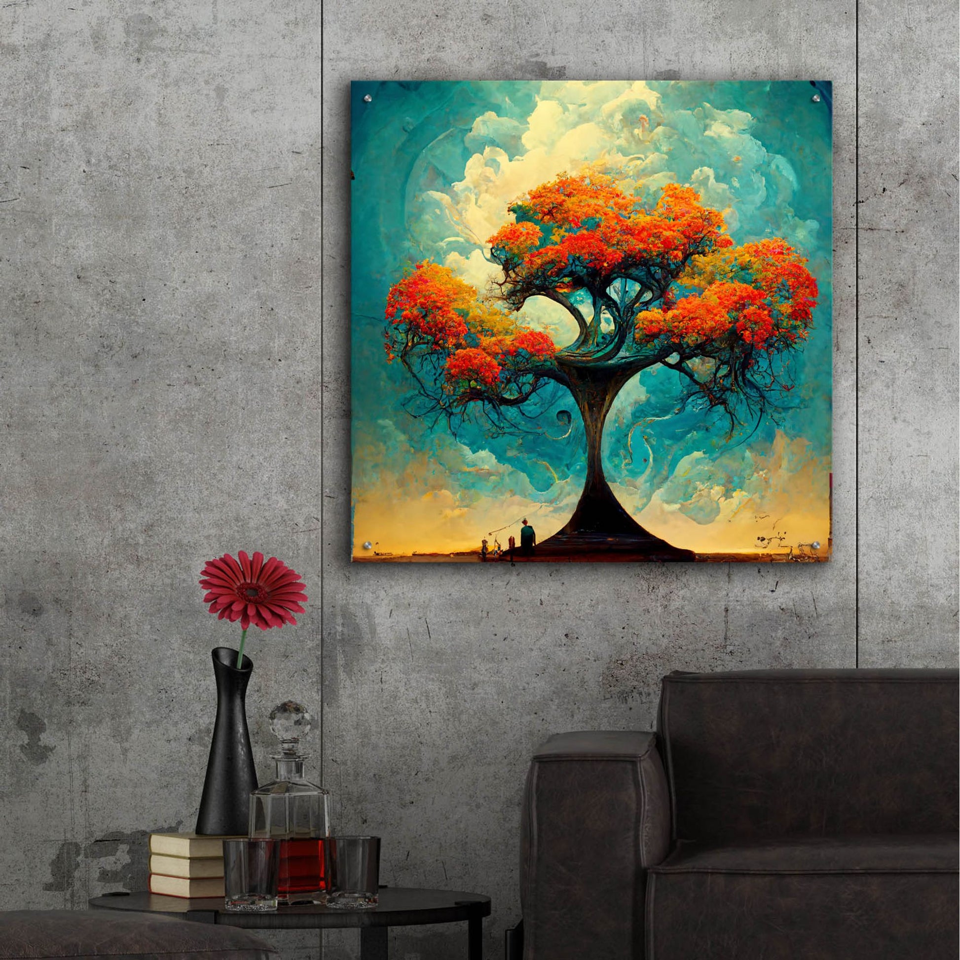 Epic Art 'Tree Of Life 17' by Ray Heere, Acrylic Glass Wall Art,36x36