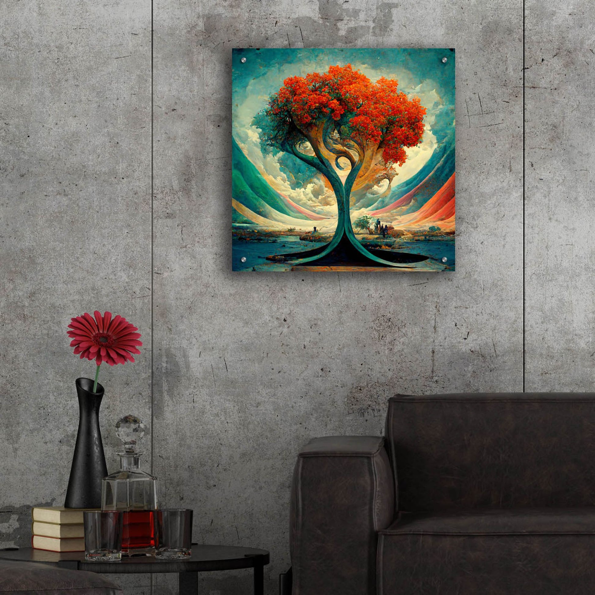 Epic Art 'Tree Of Life 18' by Ray Heere, Acrylic Glass Wall Art,24x24