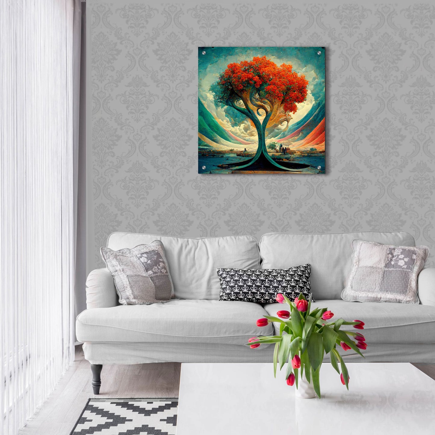 Epic Art 'Tree Of Life 18' by Ray Heere, Acrylic Glass Wall Art,24x24