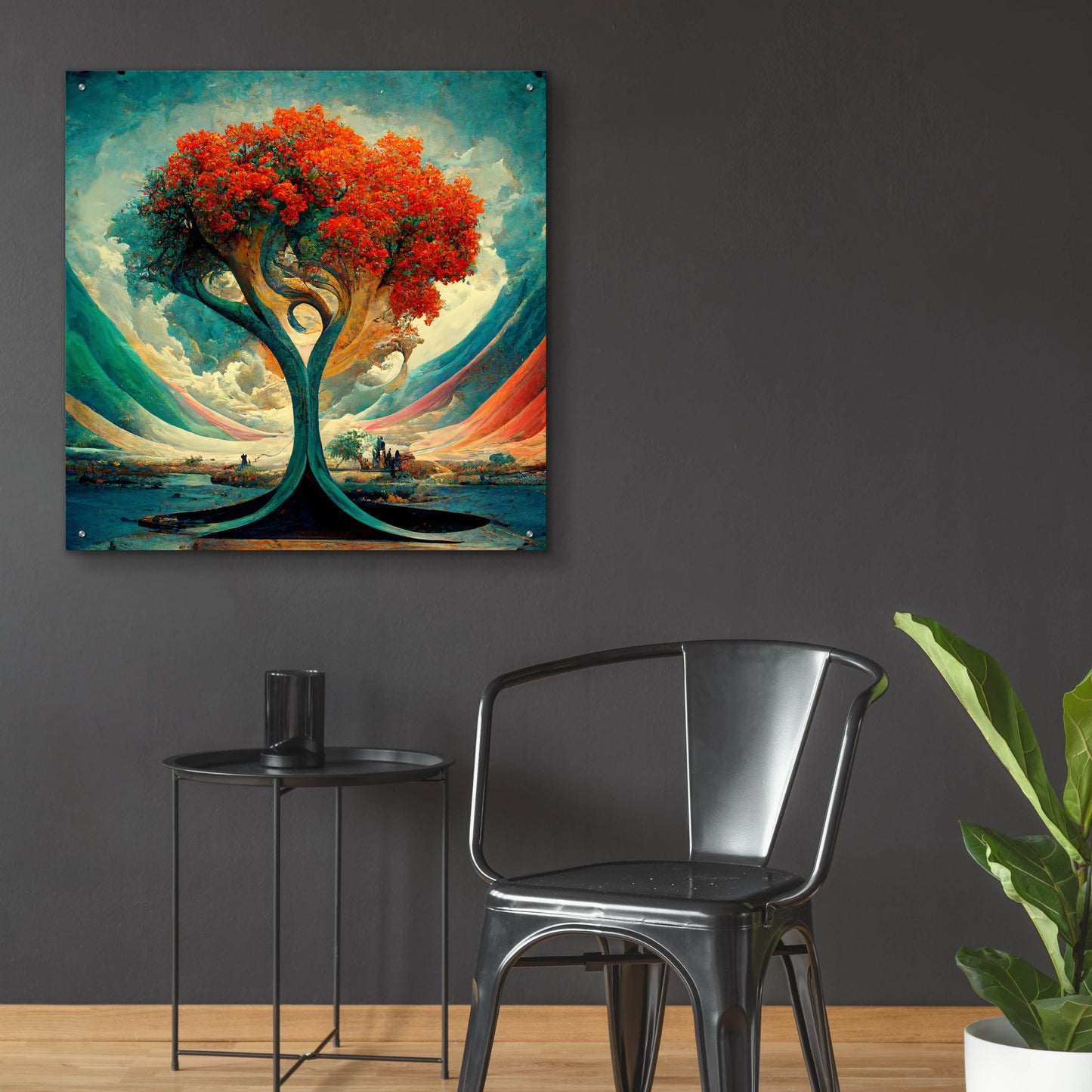 Epic Art 'Tree Of Life 18' by Ray Heere, Acrylic Glass Wall Art,36x36