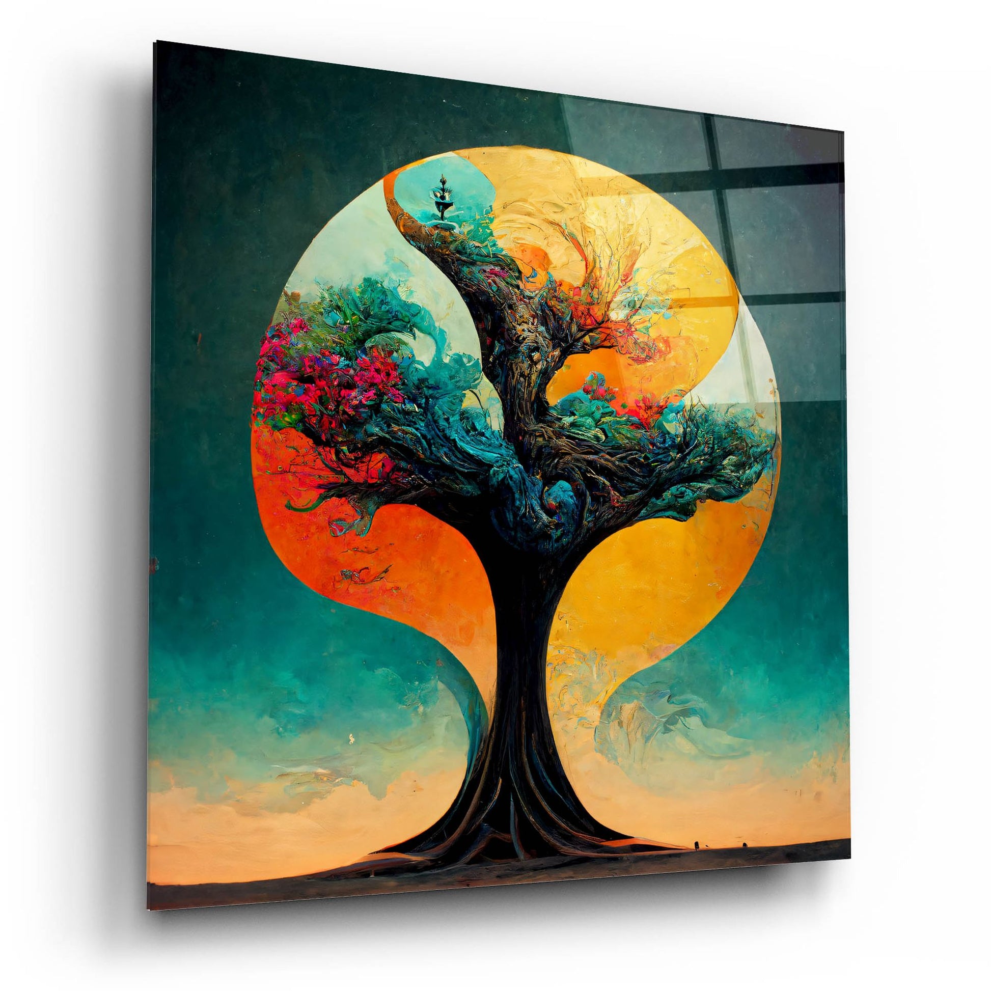 Epic Art 'Tree Of Life 19' by Ray Heere, Acrylic Glass Wall Art,12x12