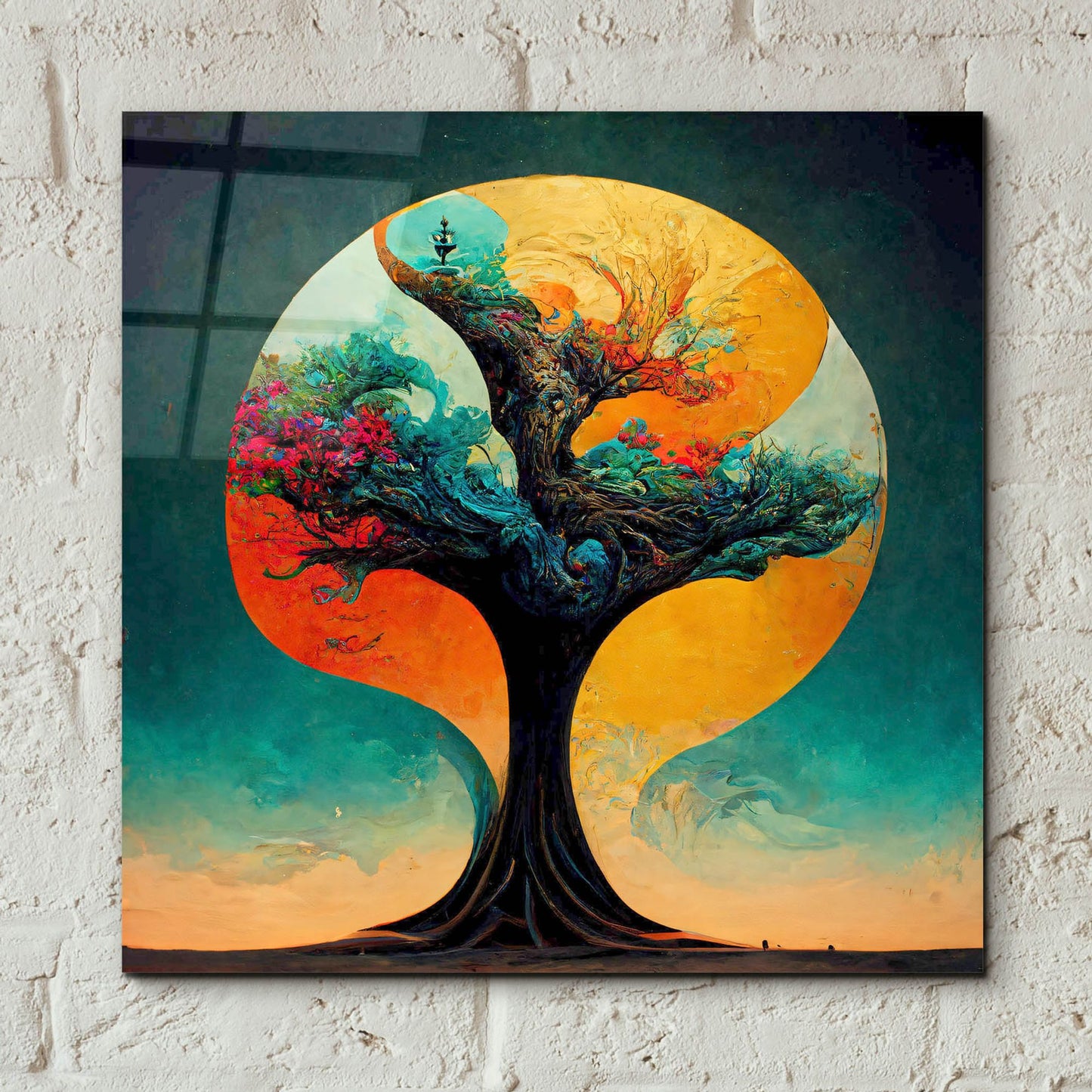 Epic Art 'Tree Of Life 19' by Ray Heere, Acrylic Glass Wall Art,12x12