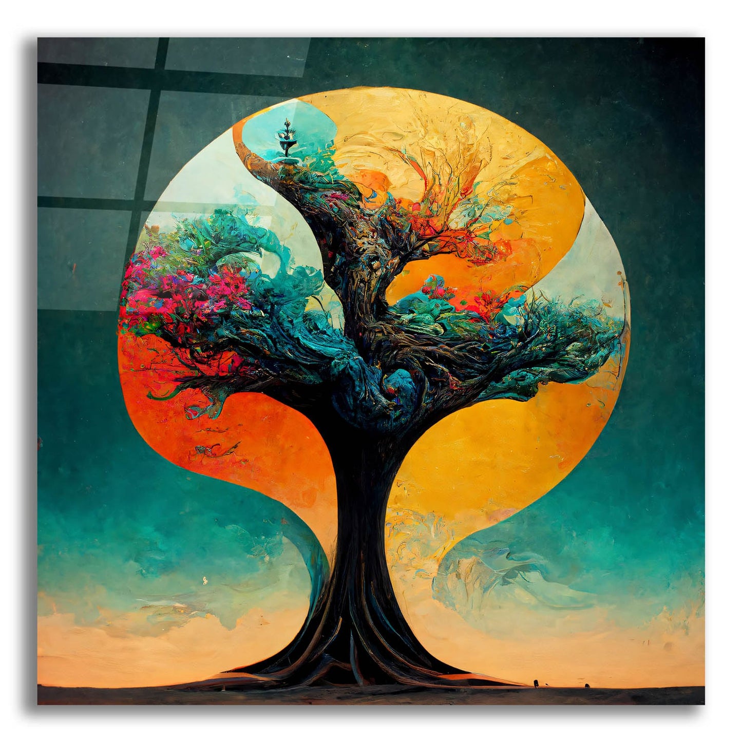 Epic Art 'Tree Of Life 19' by Ray Heere, Acrylic Glass Wall Art,12x12