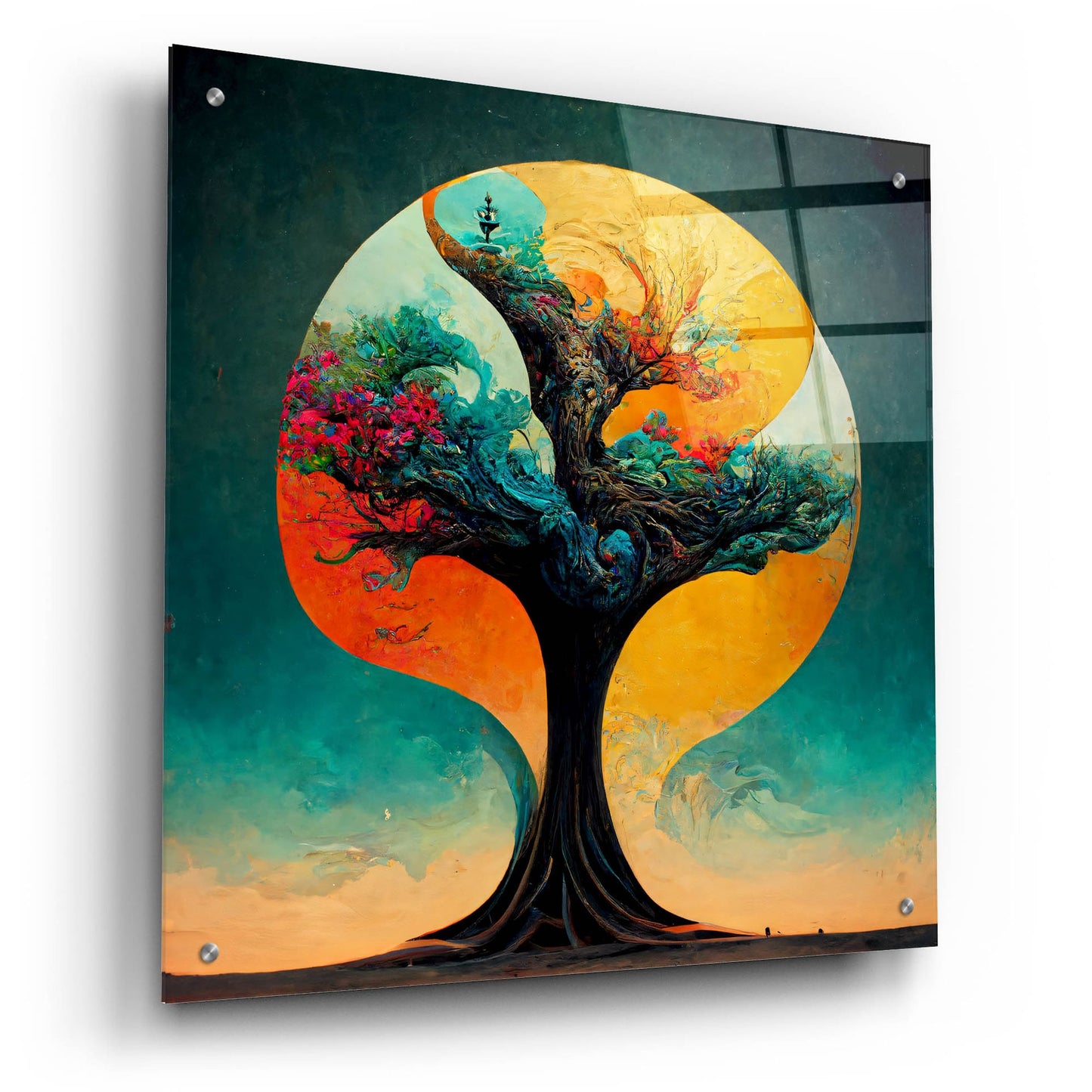 Epic Art 'Tree Of Life 19' by Ray Heere, Acrylic Glass Wall Art,24x24