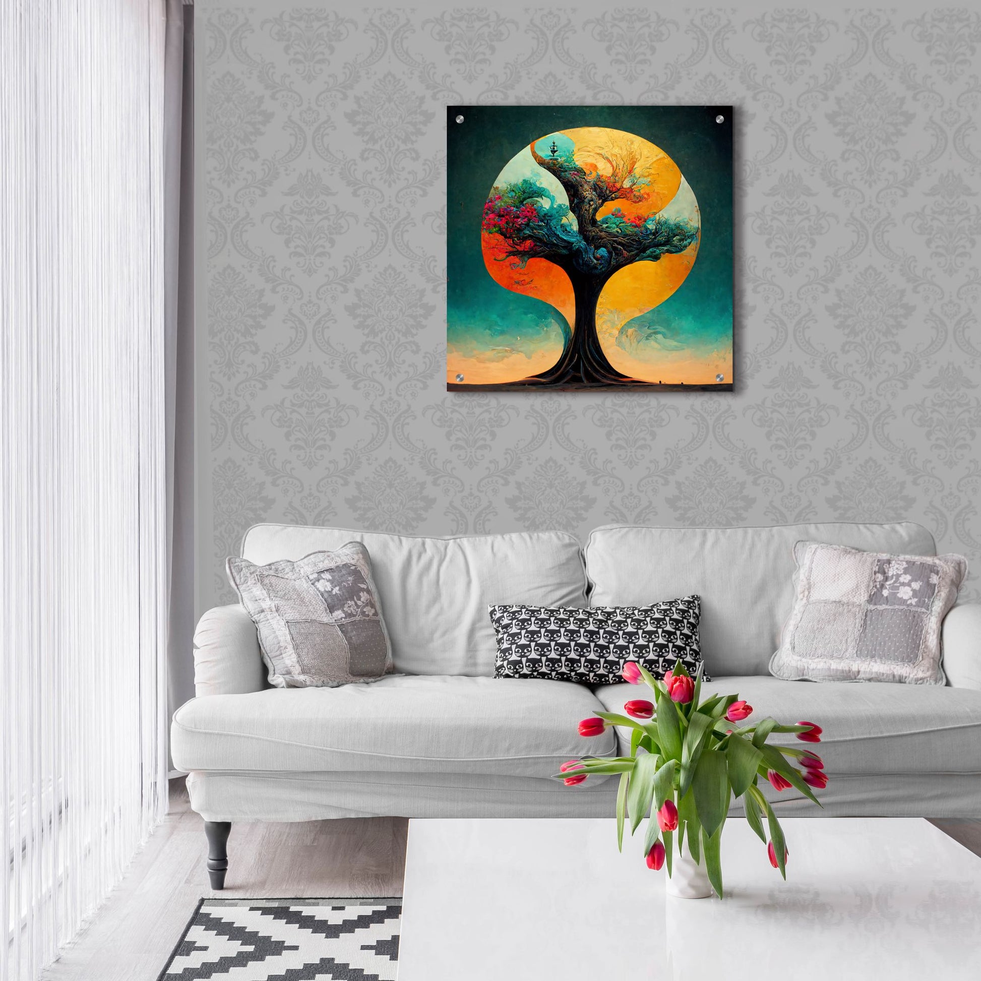 Epic Art 'Tree Of Life 19' by Ray Heere, Acrylic Glass Wall Art,24x24