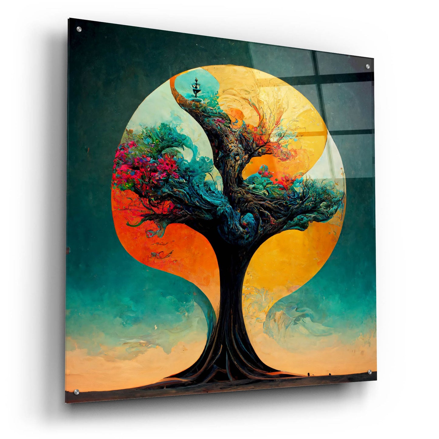 Epic Art 'Tree Of Life 19' by Ray Heere, Acrylic Glass Wall Art,36x36