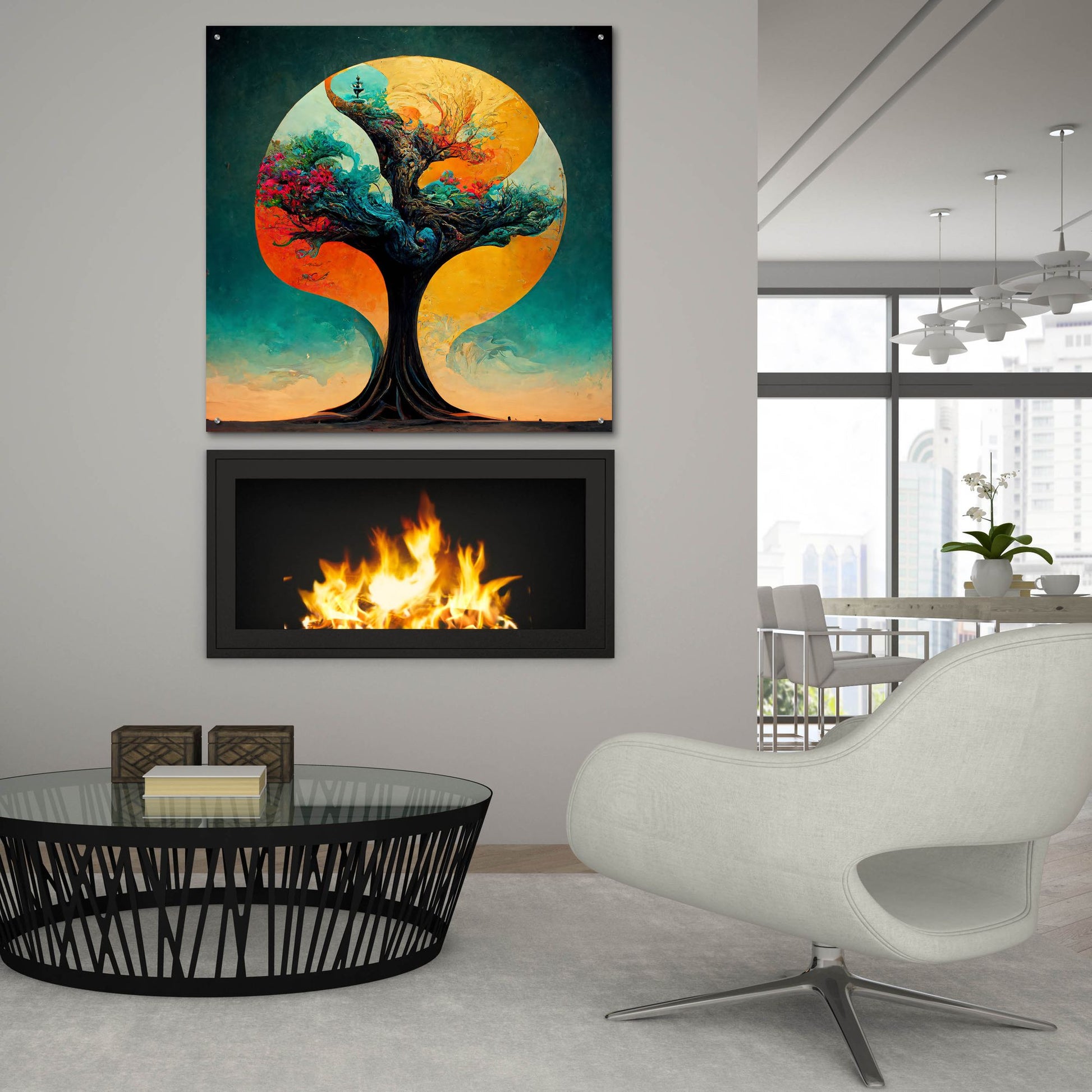 Epic Art 'Tree Of Life 19' by Ray Heere, Acrylic Glass Wall Art,36x36